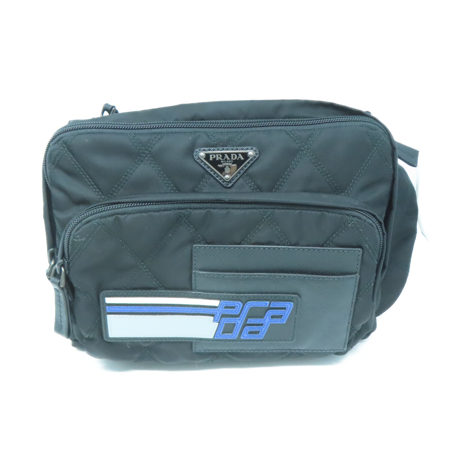 PRADA 尼龍Waist Bag銀扣腰包黑色