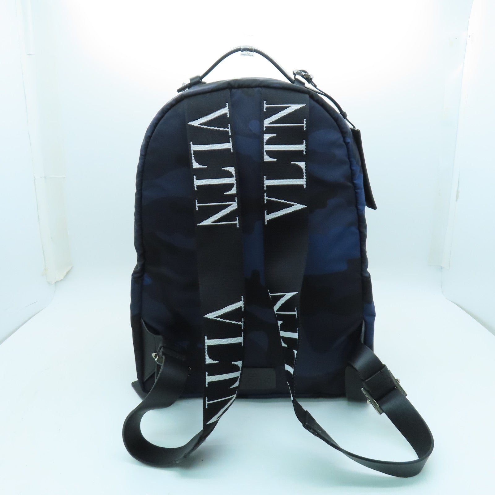 Valentino 尼龙Backpack银扣背包蓝色