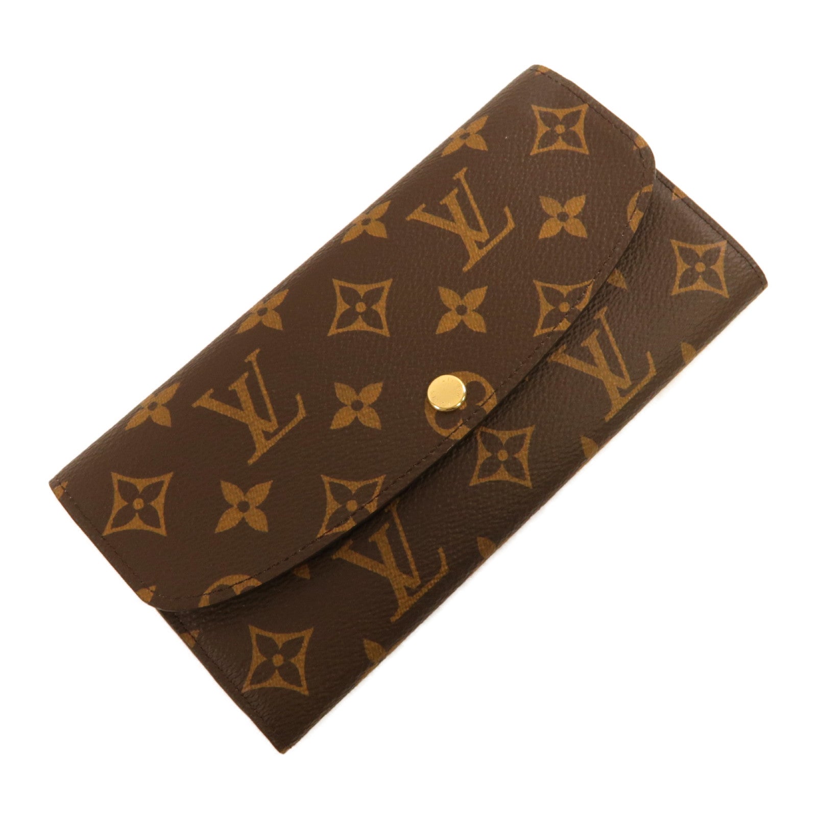 LOUIS VUITTON Monogram Emilie Wallet金扣長錢包啡色
