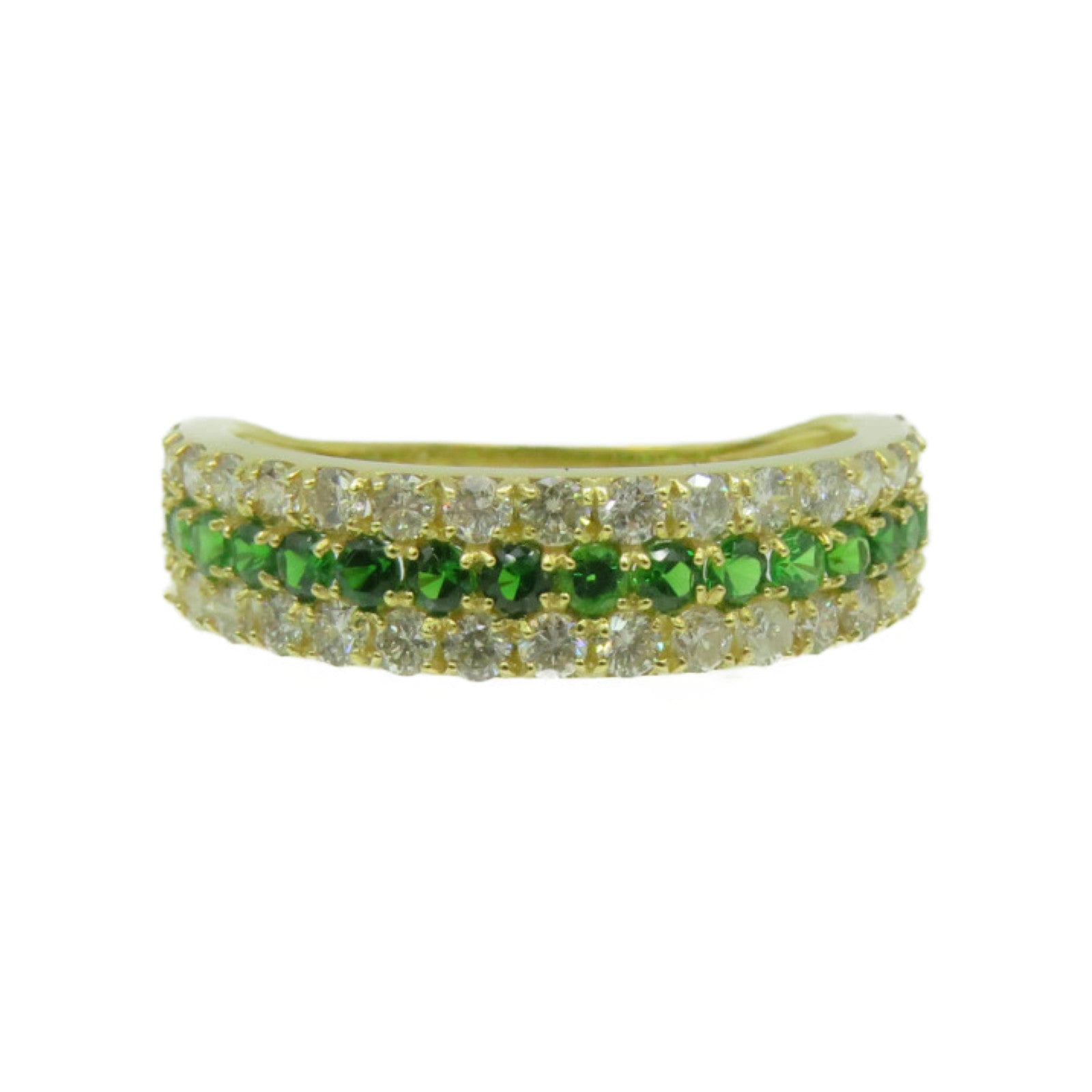 JEWELRY 18K黃金/0.50ct Tsavorite/0.60ct鑽石Tsavorite  Ring戒指US#6.25