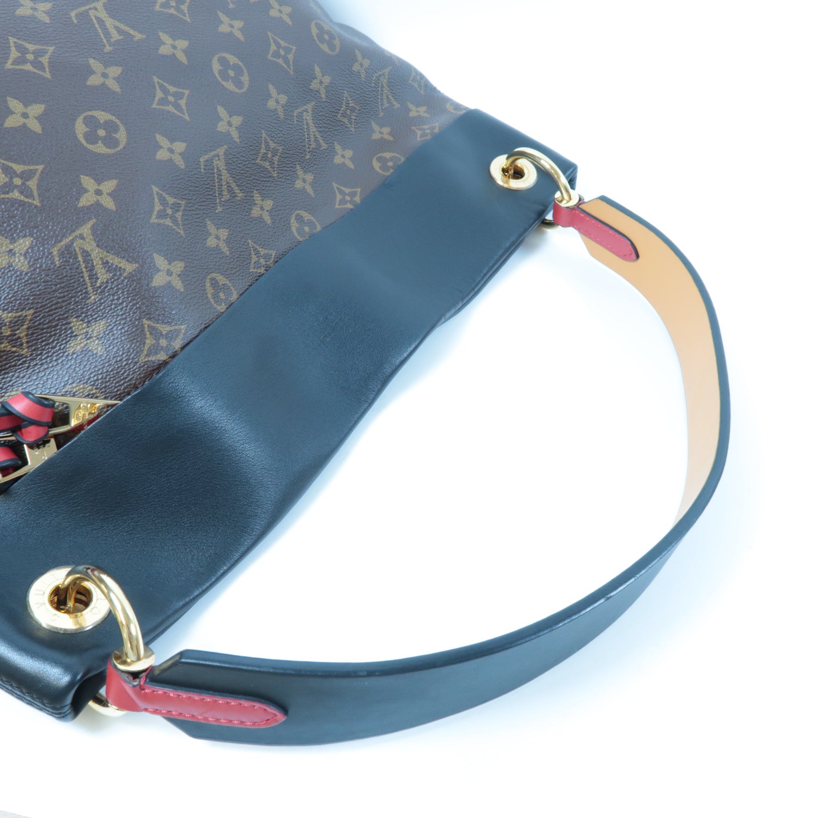 LOUIS VUITTON Monogram Tuileries Hobo金扣手挽袋啡色/黑色