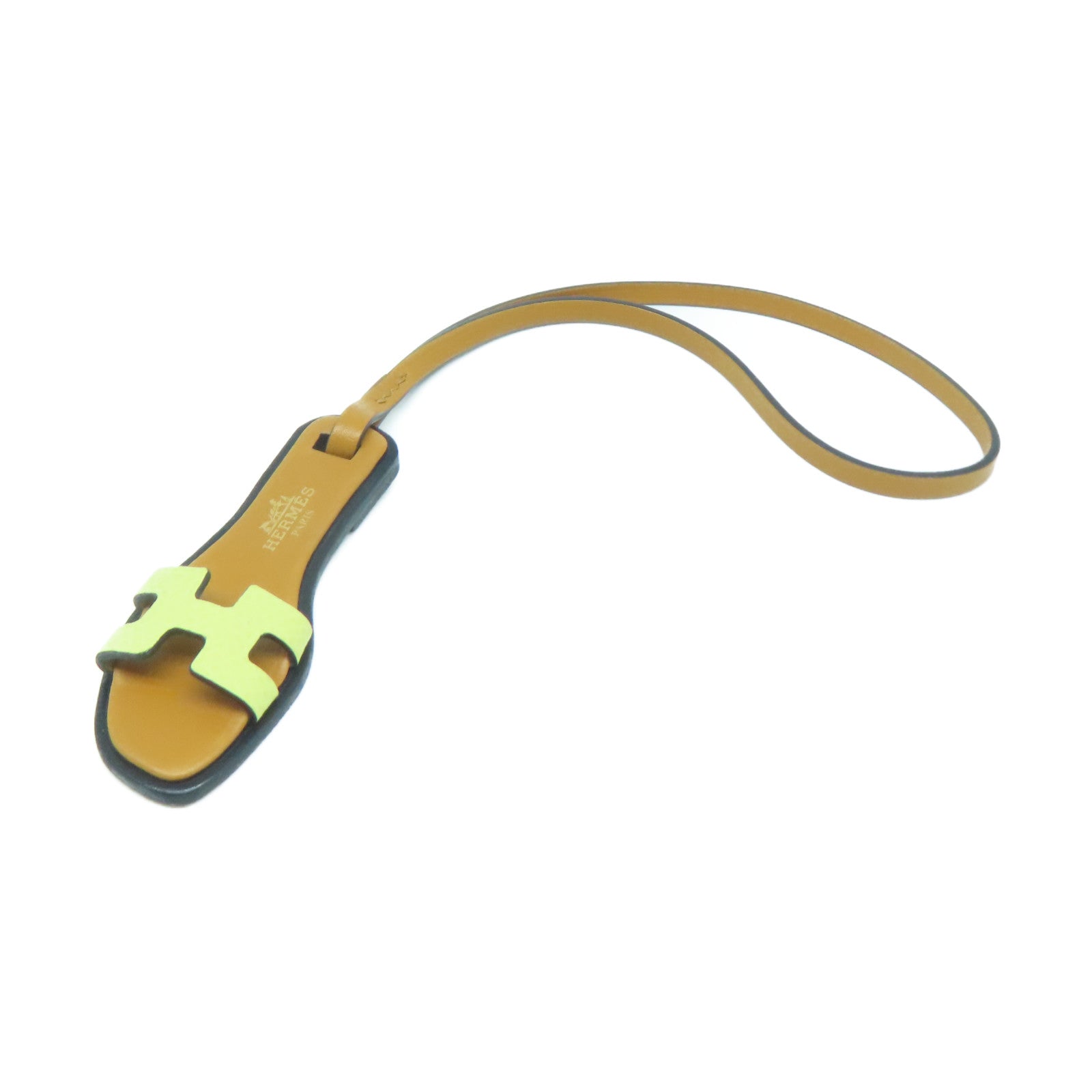 HERMES 皮革Hermes Charm挂饰黄色/啡色