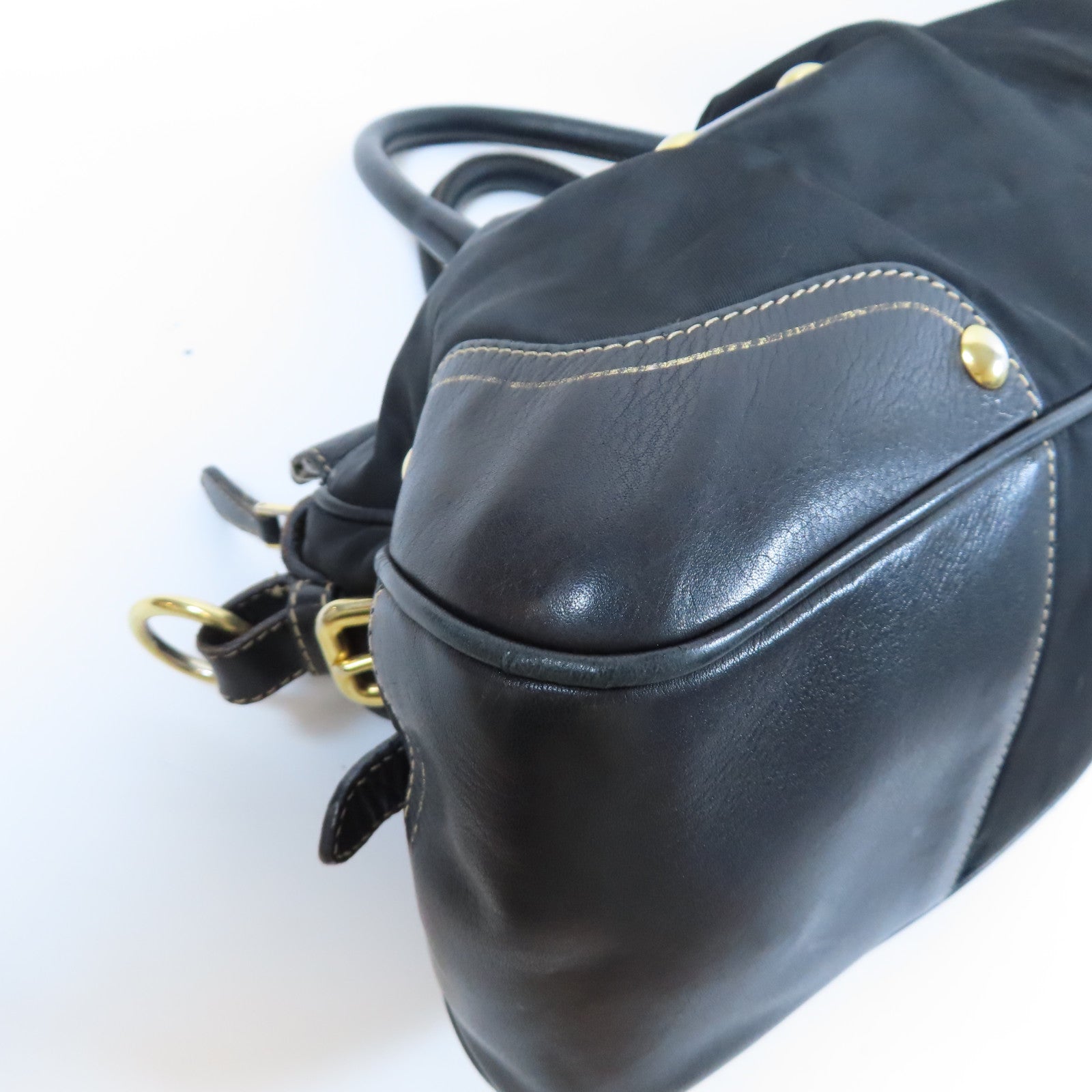 PRADA 尼龍2 Way Shoulder Bag金扣手挽肩背兩用袋黑色