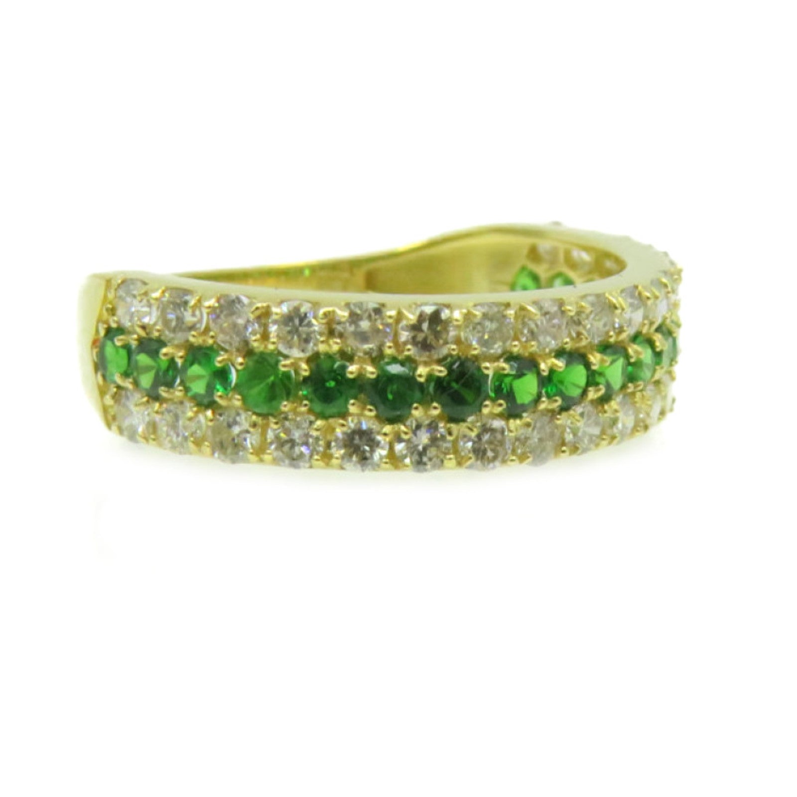 JEWELRY 18K黃金/0.50ct Tsavorite/0.60ct鑽石Tsavorite  Ring戒指US#6.25