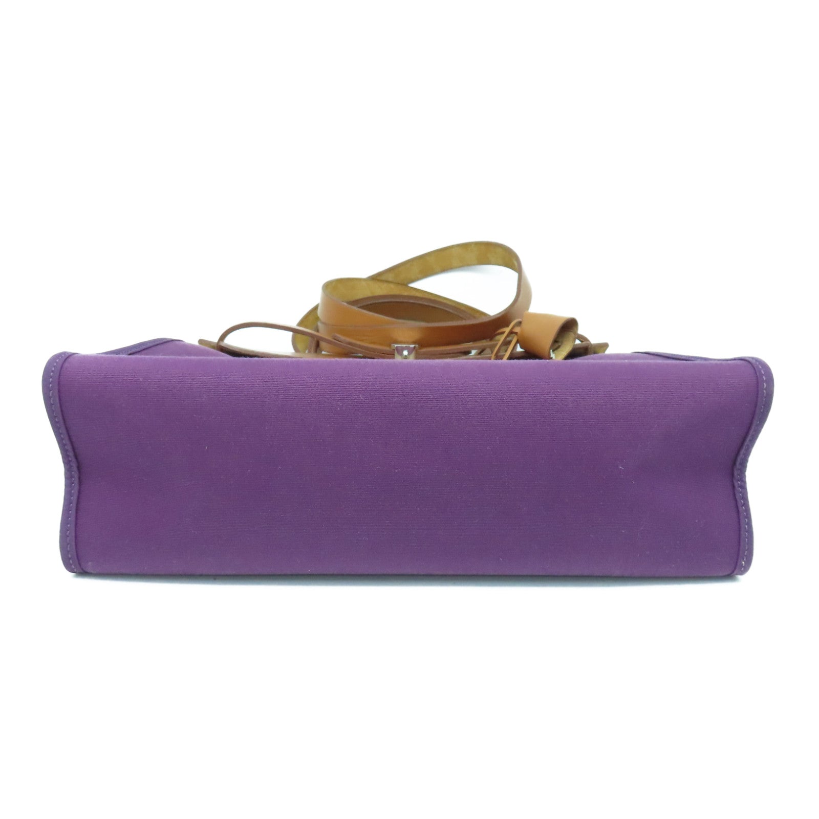 HERMES 帆布Herbag PM银扣肩背袋Rasin紫色