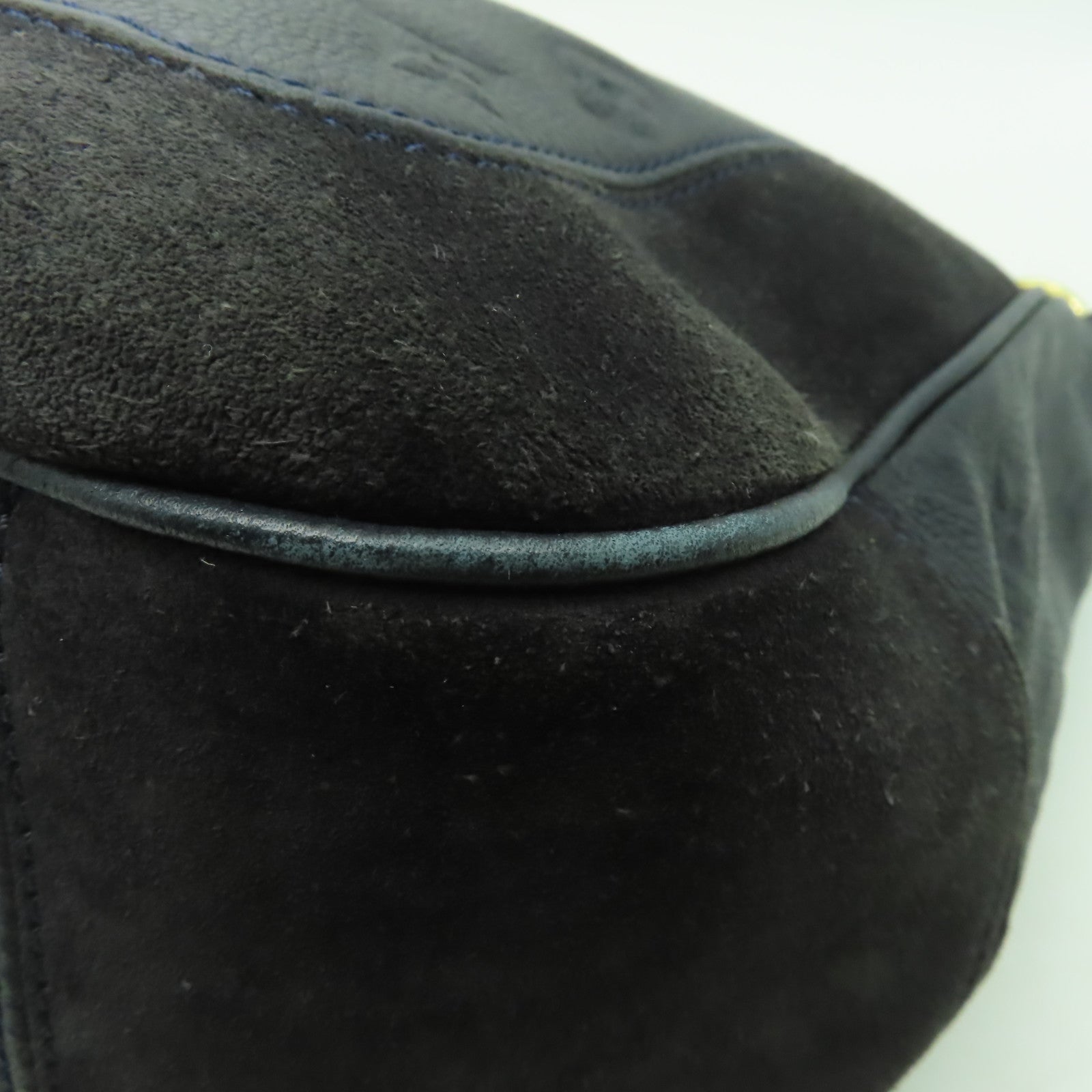 LOUIS VUITTON Monogram Empreinte Audacieuse PM金扣手挽肩背兩用袋深藍色