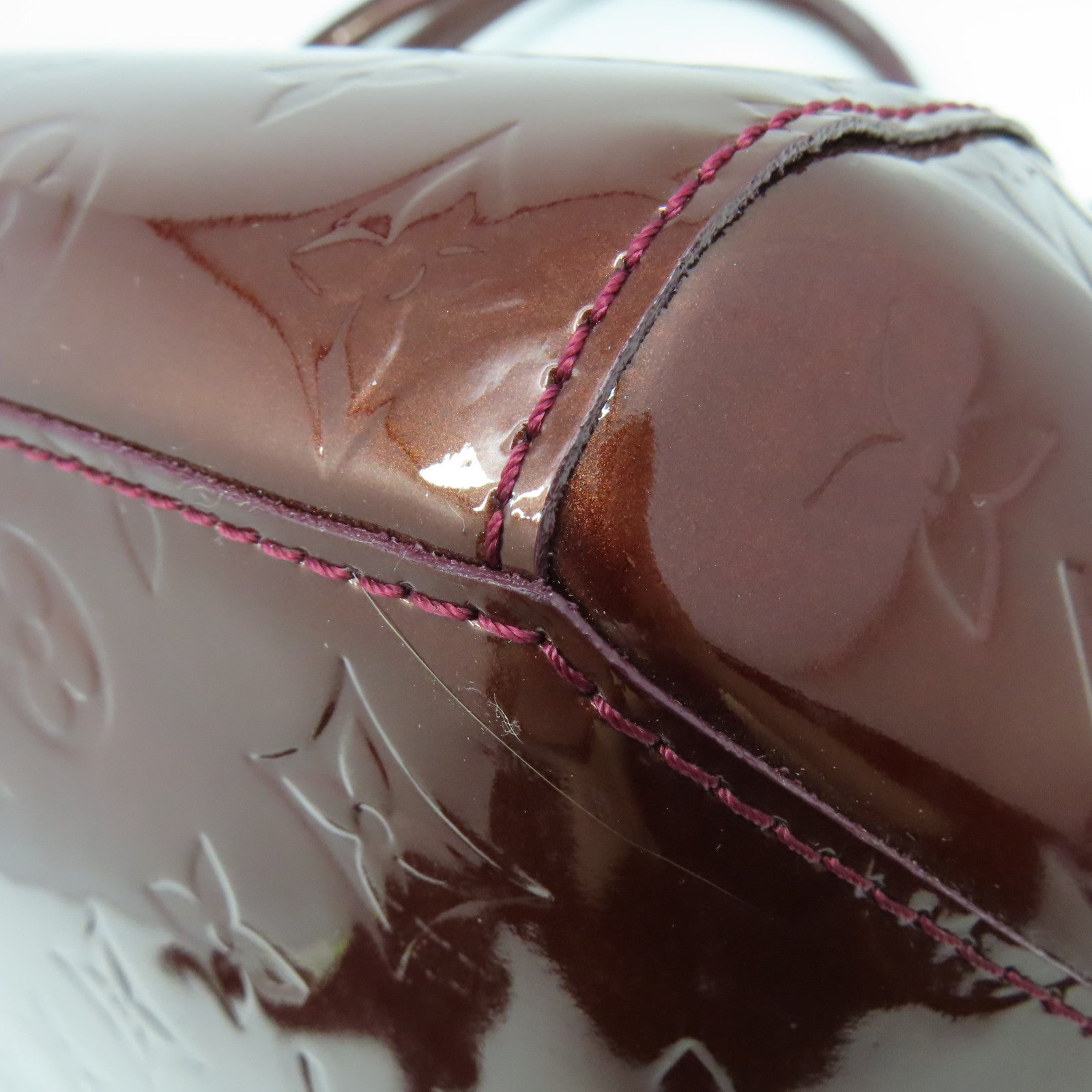 LOUIS VUITTON Vernis Sherwood PM Shoulder Bag肩背袋酒紅色