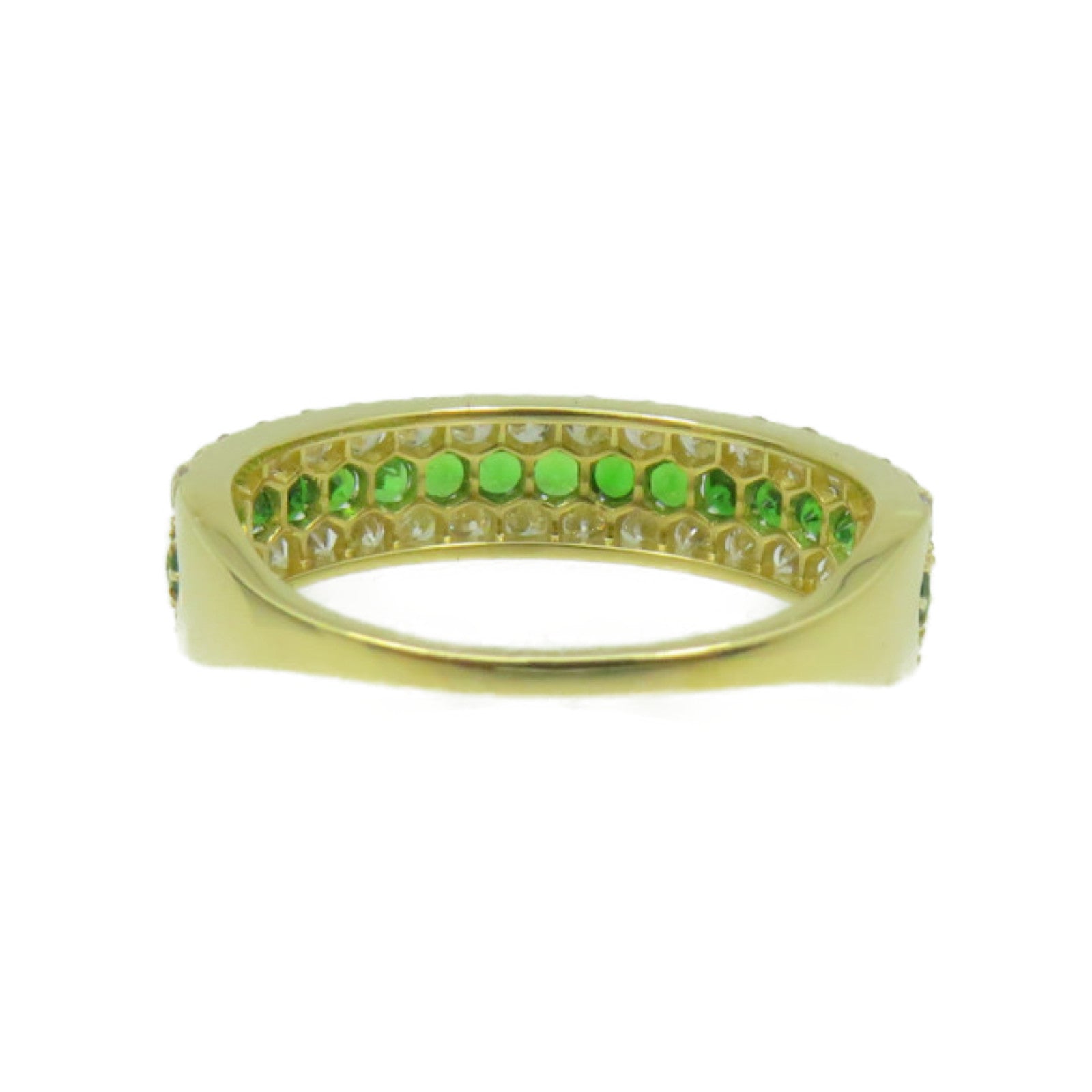 JEWELRY 18K黃金/0.50ct Tsavorite/0.60ct鑽石Tsavorite  Ring戒指US#6.25