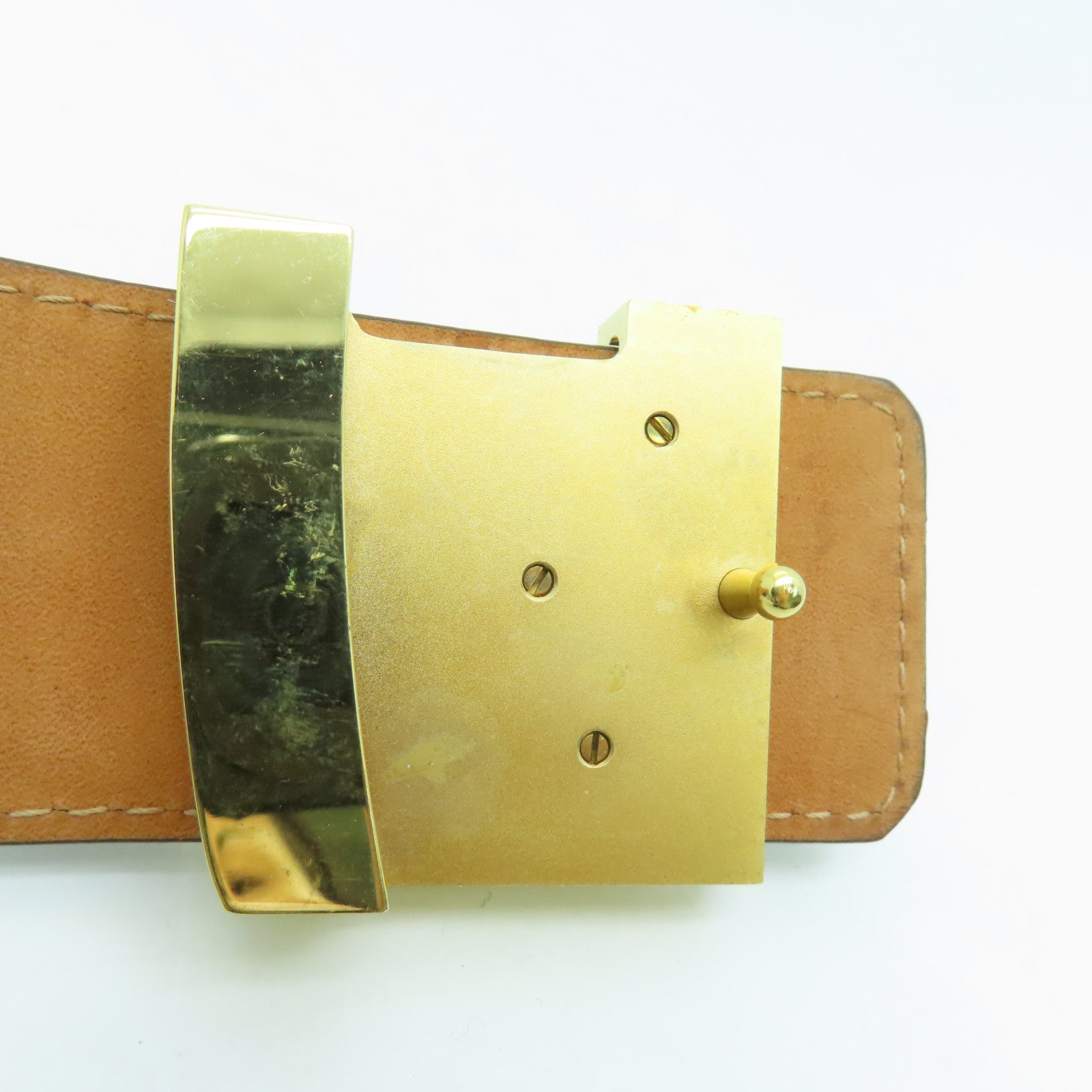 LOUIS VUITTON Monogram Belt金扣皮带啡色