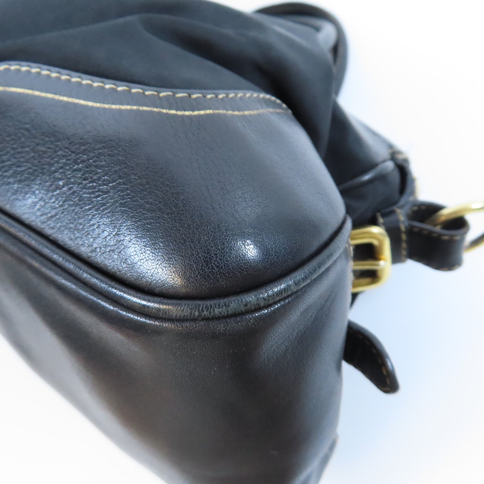 PRADA 尼龍2 Way Shoulder Bag金扣手挽肩背兩用袋黑色