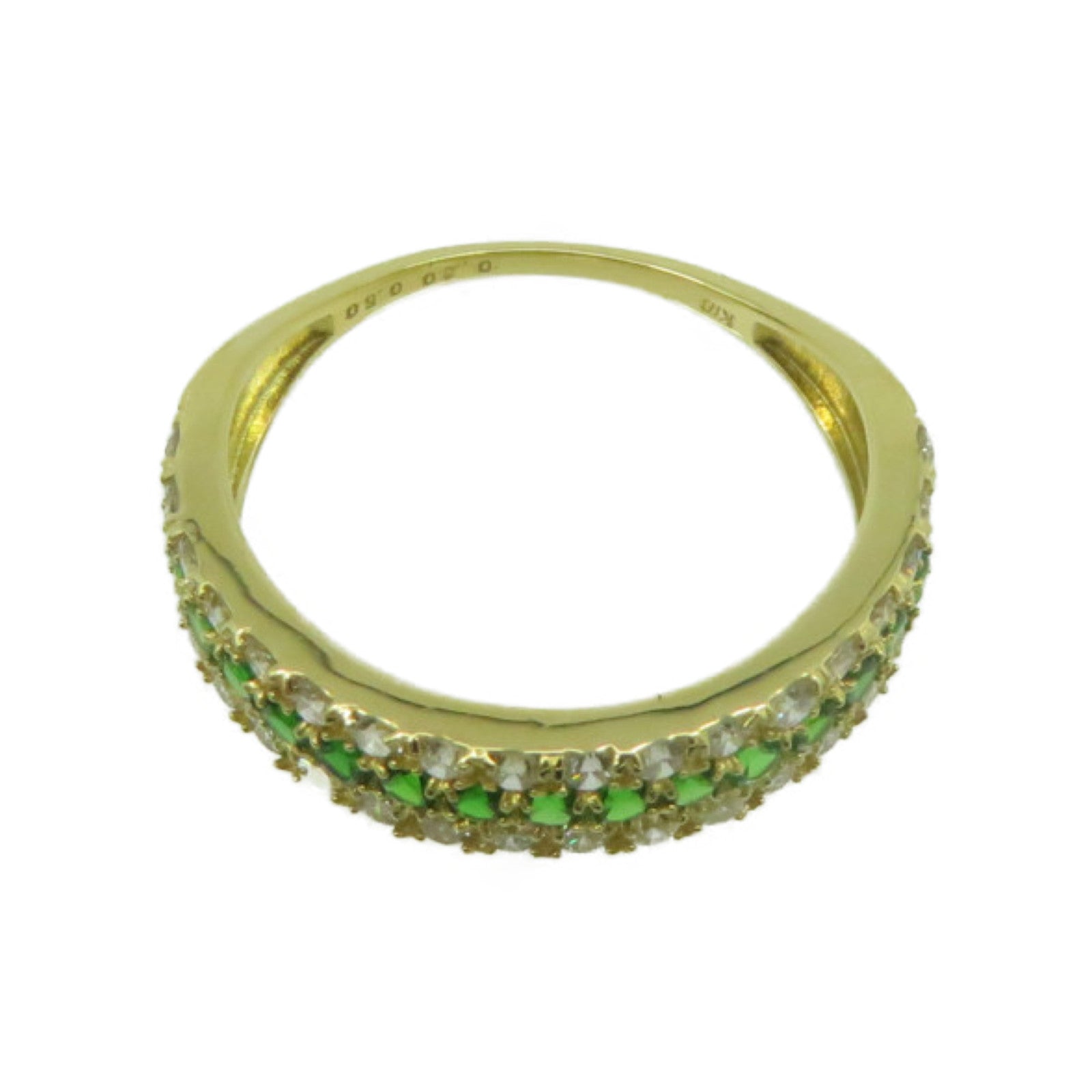 JEWELRY 18K黃金/0.50ct Tsavorite/0.60ct鑽石Tsavorite  Ring戒指US#6.25