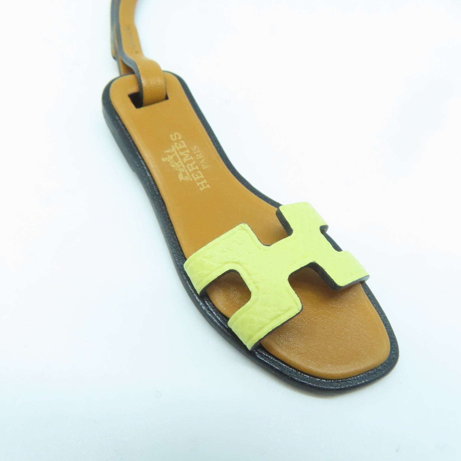 HERMES 皮革Hermes Charm挂饰黄色/啡色