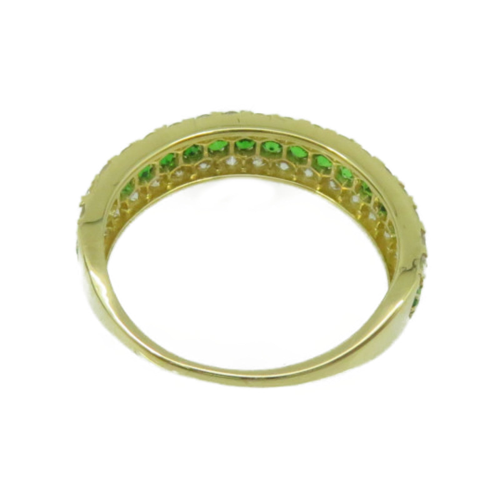 JEWELRY 18K黃金/0.50ct Tsavorite/0.60ct鑽石Tsavorite  Ring戒指US#6.25