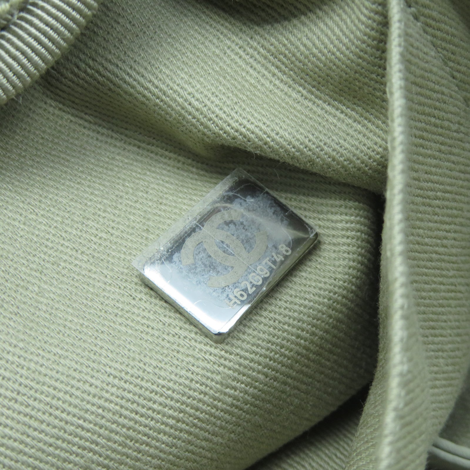 CHANEL 帆布Deauville Tote Bag銀扣肩背兩用袋灰色