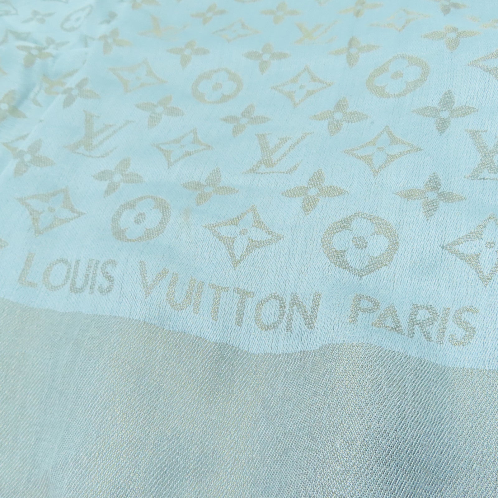 LOUIS VUITTON 絲質羊毛Muffler圍巾藍色