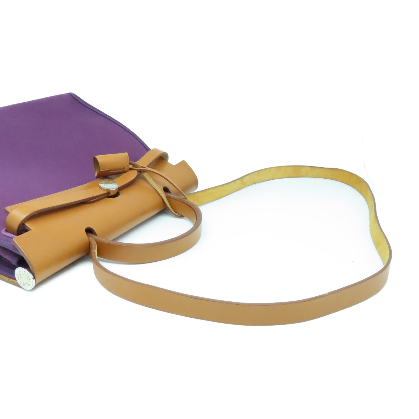 HERMES 帆布Herbag PM银扣肩背袋Rasin紫色