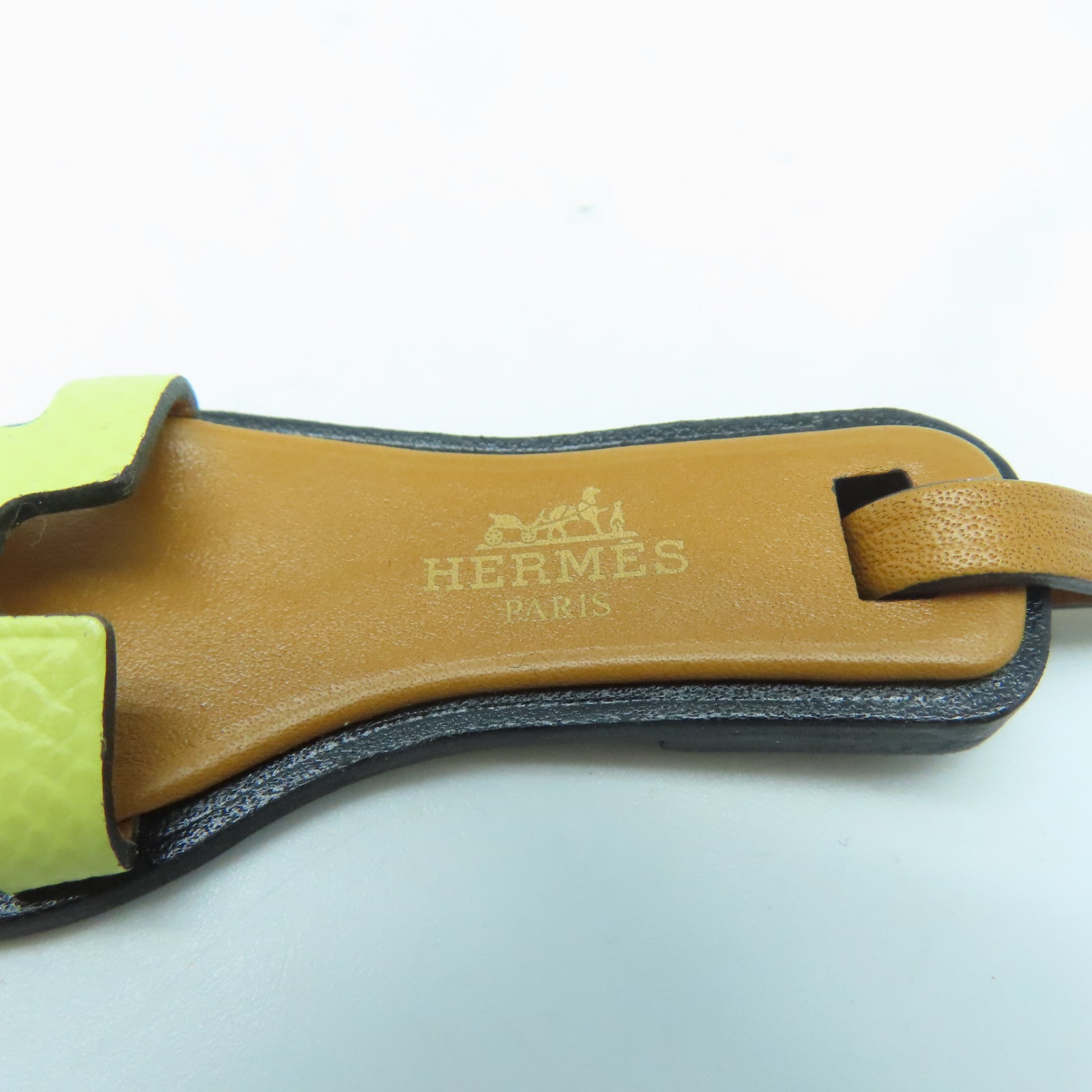 HERMES 皮革Hermes Charm挂饰黄色/啡色