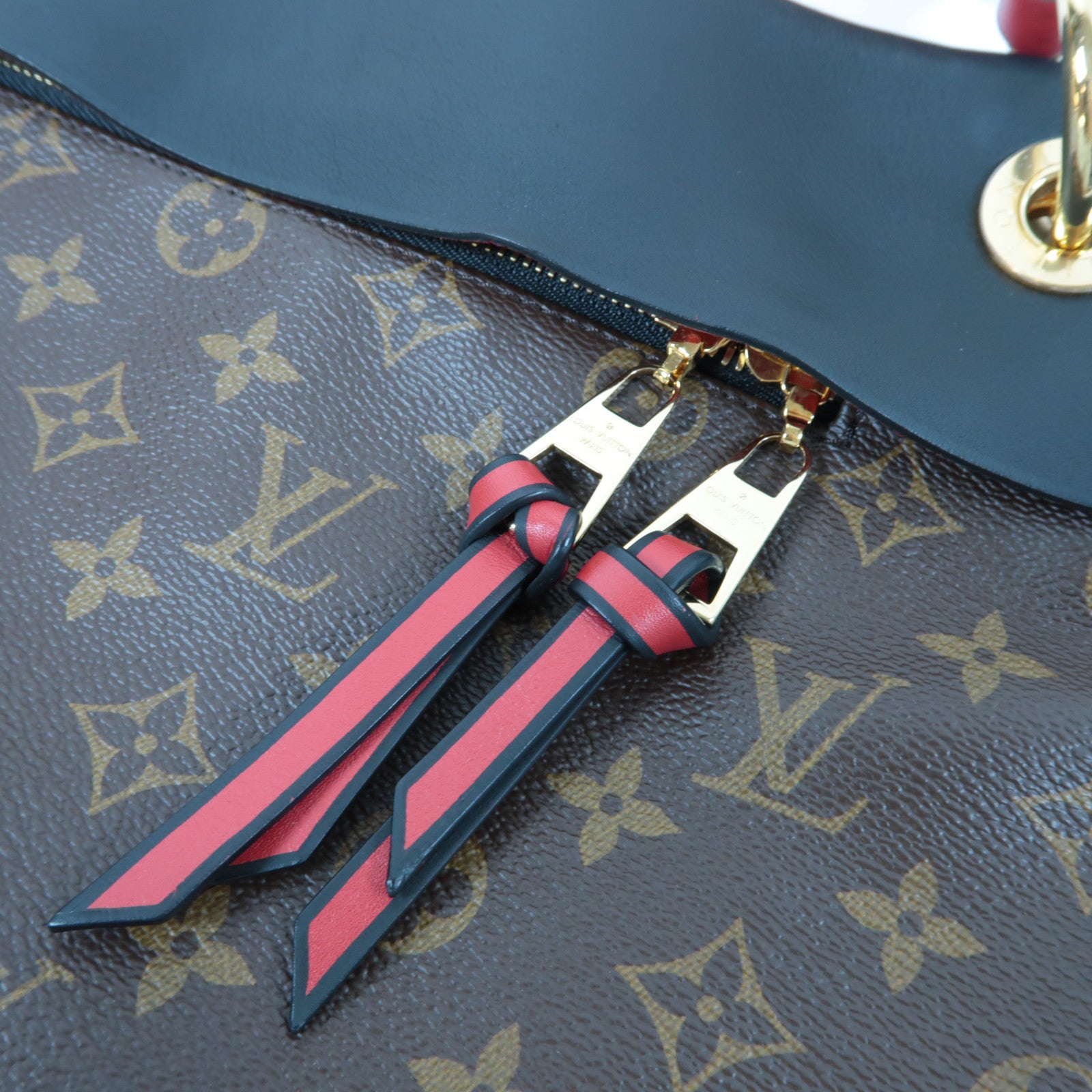 LOUIS VUITTON Monogram Tuileries Hobo金扣手挽袋啡色/黑色