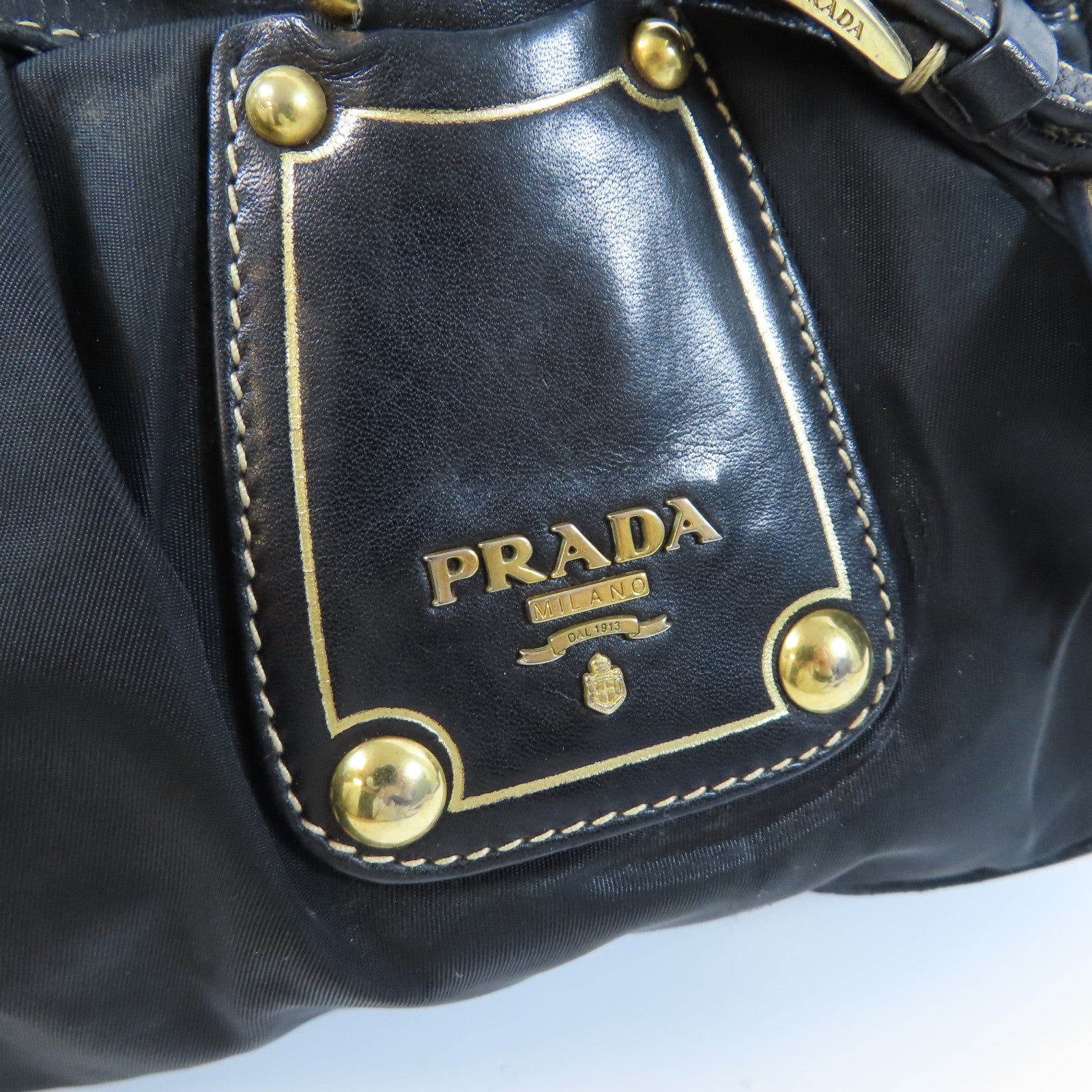 PRADA 尼龍2 Way Shoulder Bag金扣手挽肩背兩用袋黑色
