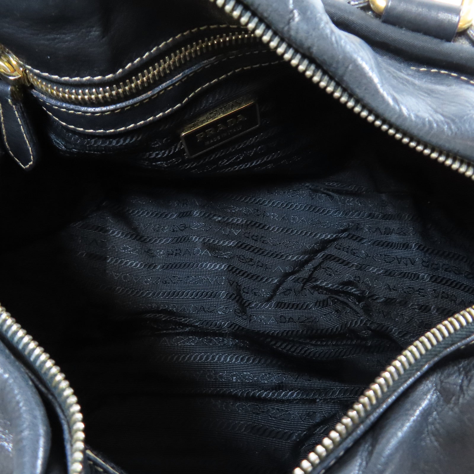 PRADA 尼龍2 Way Shoulder Bag金扣手挽肩背兩用袋黑色