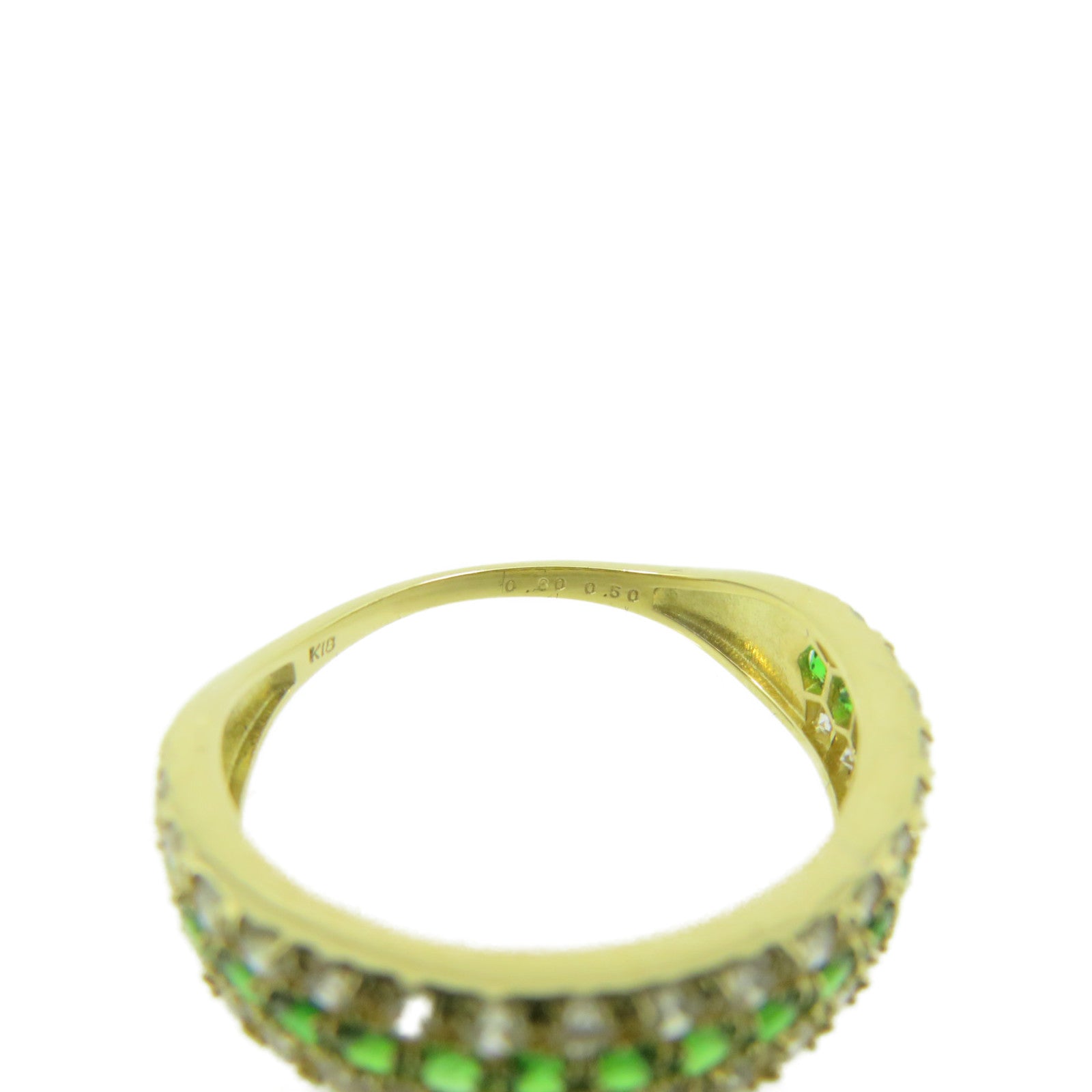 JEWELRY 18K黃金/0.50ct Tsavorite/0.60ct鑽石Tsavorite  Ring戒指US#6.25
