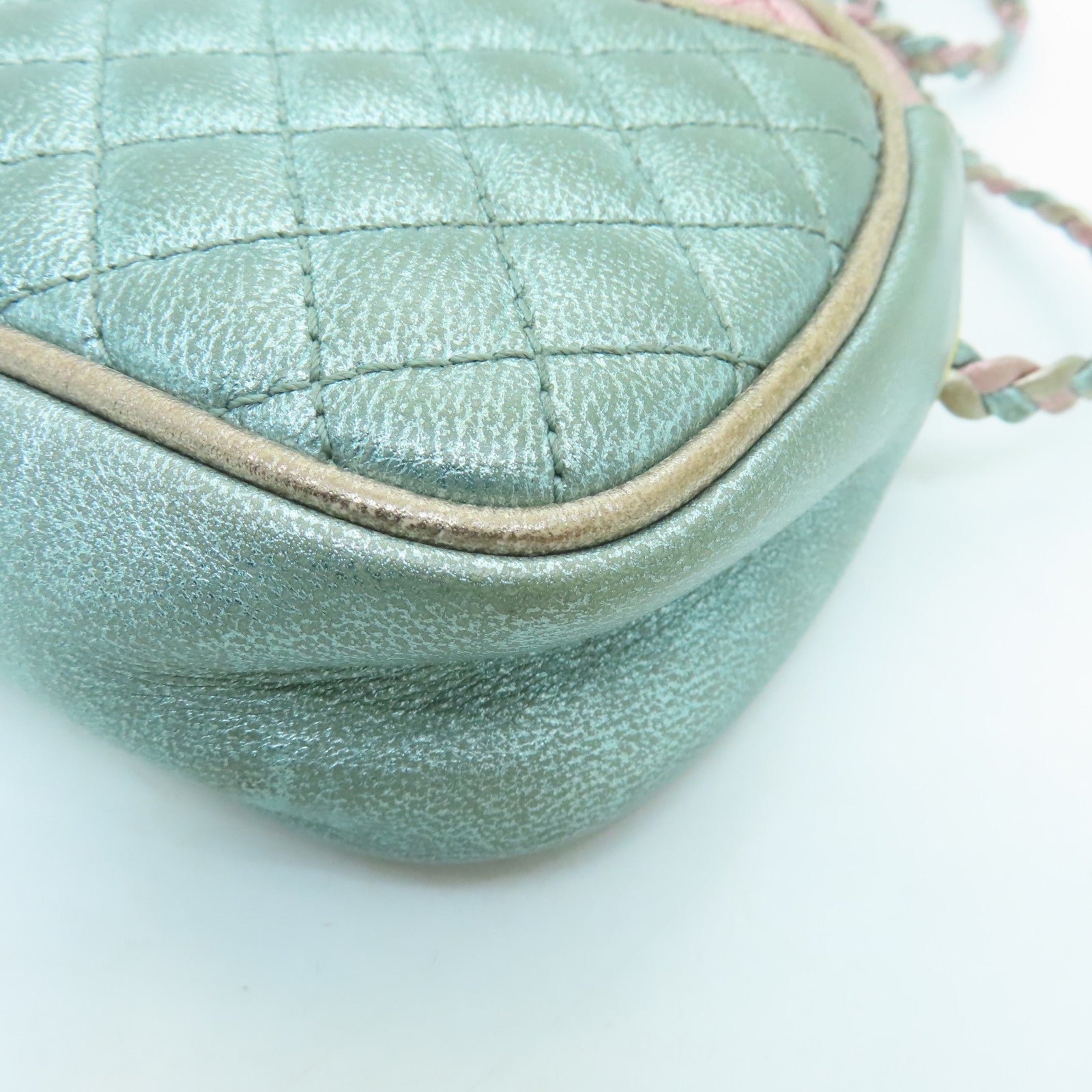 GUCCI leather Zumi Horsebit gold buckle shoulder bag pink light green