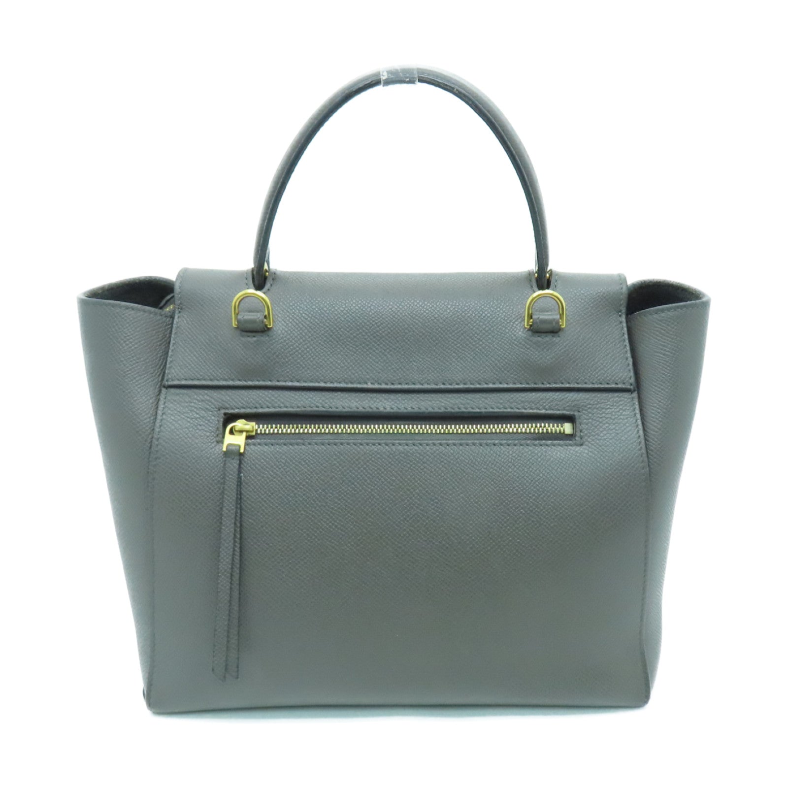 CELINE 牛皮皮革Belt Bag金扣手挽肩背两用袋灰色