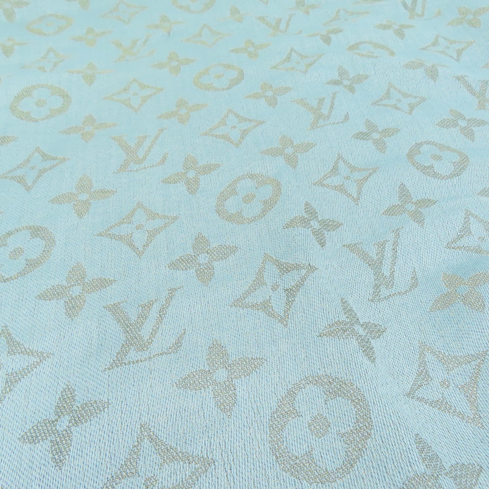 LOUIS VUITTON 絲質羊毛Muffler圍巾藍色