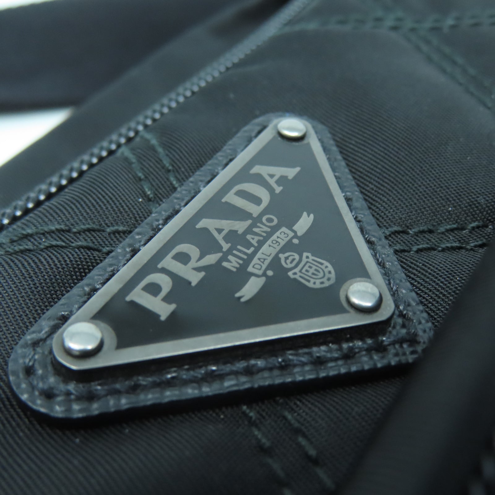 PRADA 尼龍Waist Bag銀扣腰包黑色