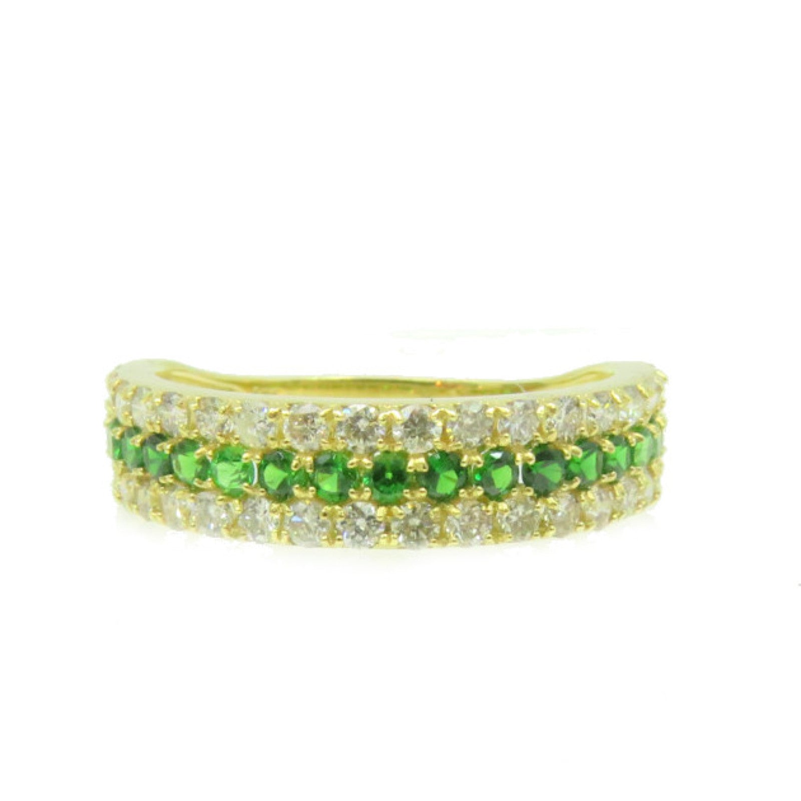 JEWELRY 18K黃金/0.50ct Tsavorite/0.60ct鑽石Tsavorite  Ring戒指US#6.25