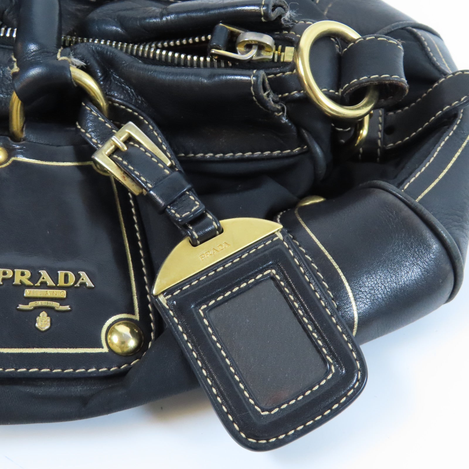 PRADA 尼龍2 Way Shoulder Bag金扣手挽肩背兩用袋黑色