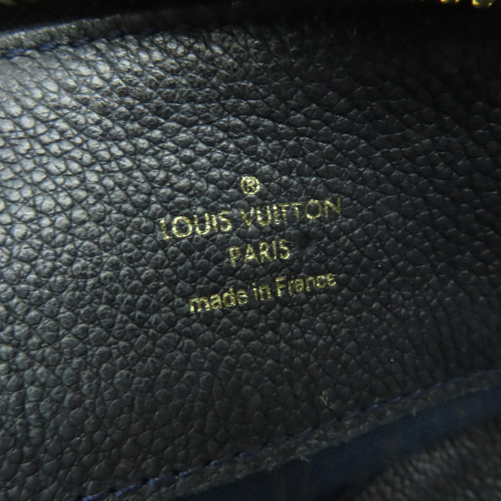 LOUIS VUITTON Monogram Empreinte Audacieuse PM金扣手挽肩背兩用袋深藍色