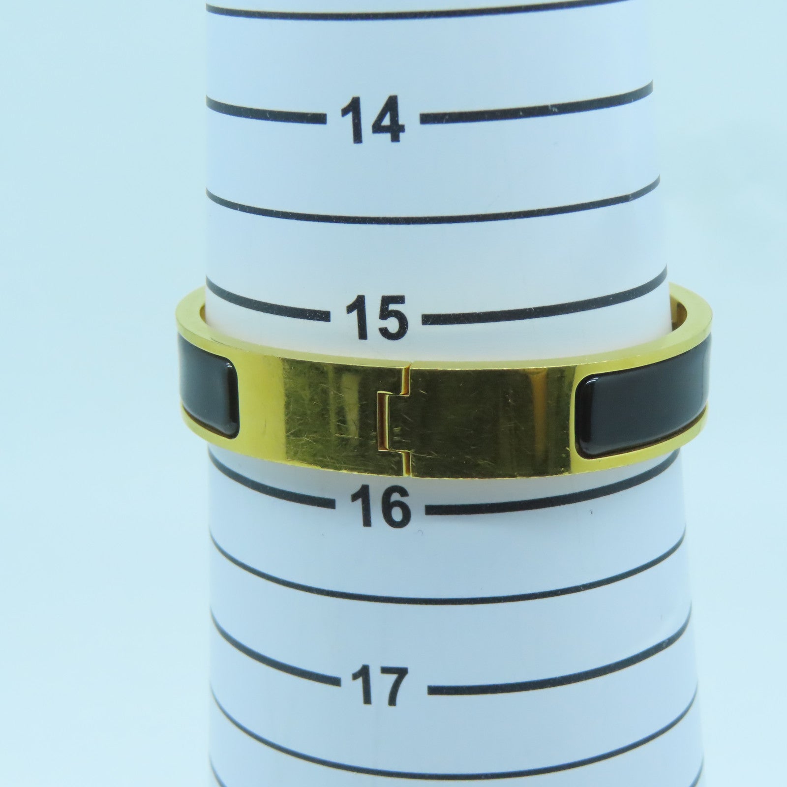 HERMES 金屬Clic H Bracelet金扣手鐲Noir黑色