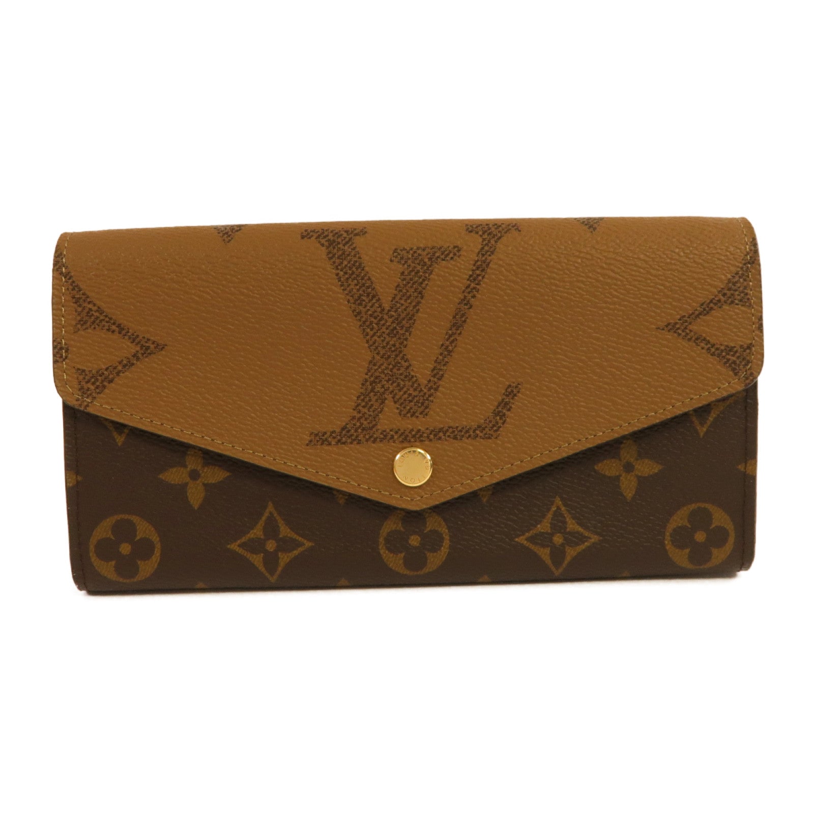 LOUIS VUITTON Monogram Sarah Wallet金扣長錢包啡色