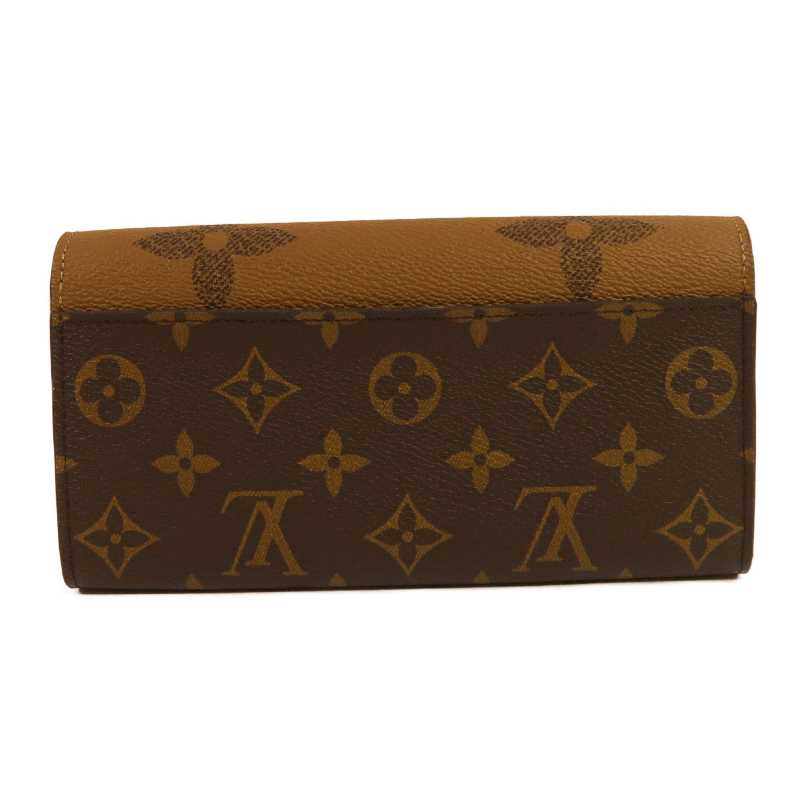 LOUIS VUITTON Monogram Sarah Wallet金扣長錢包啡色