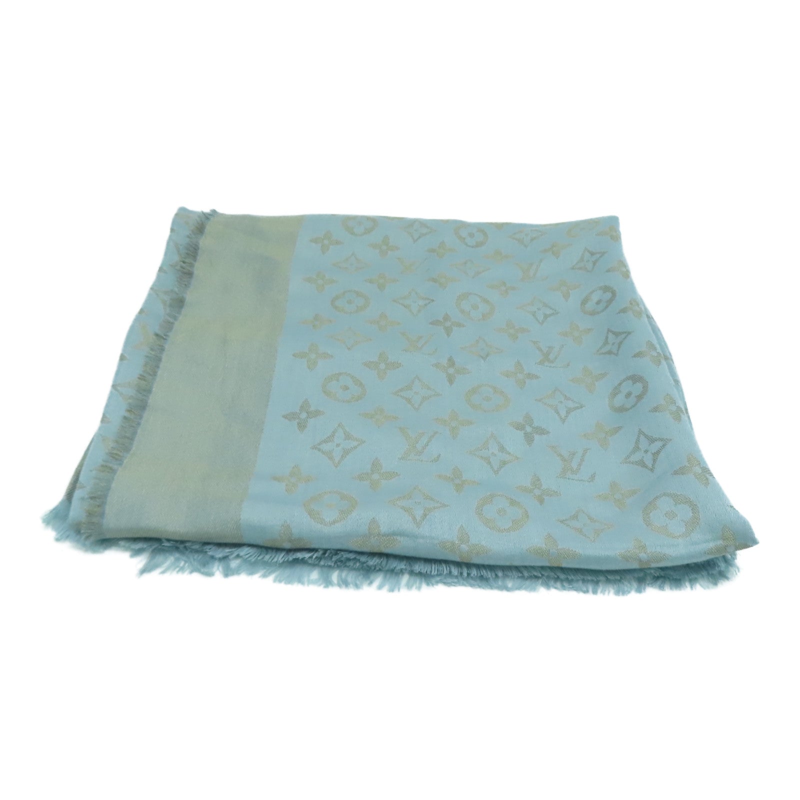 LOUIS VUITTON 絲質羊毛Muffler圍巾藍色