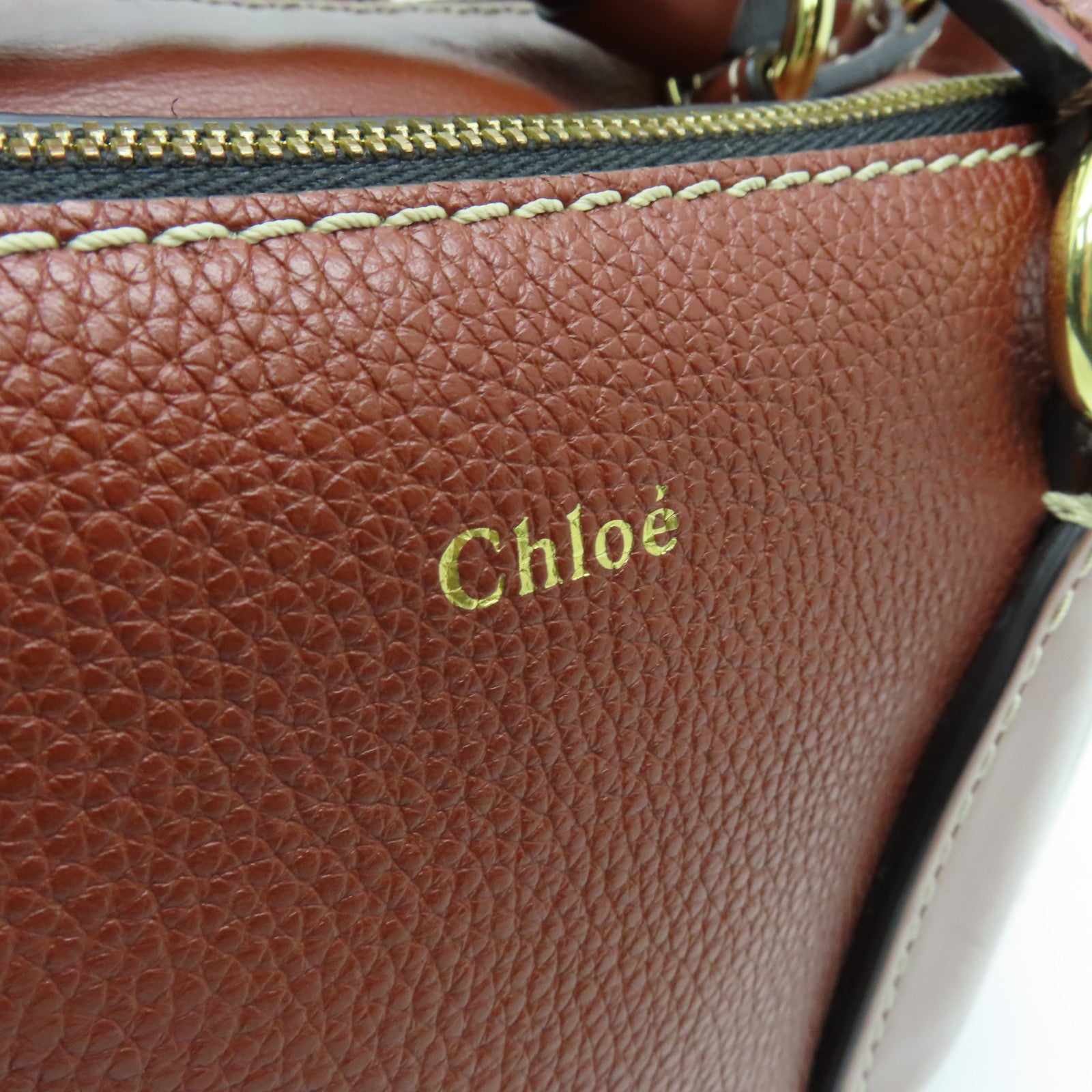 Chloe 牛皮皮革2way Shoulder Bag金扣手挽肩背兩用袋啡色