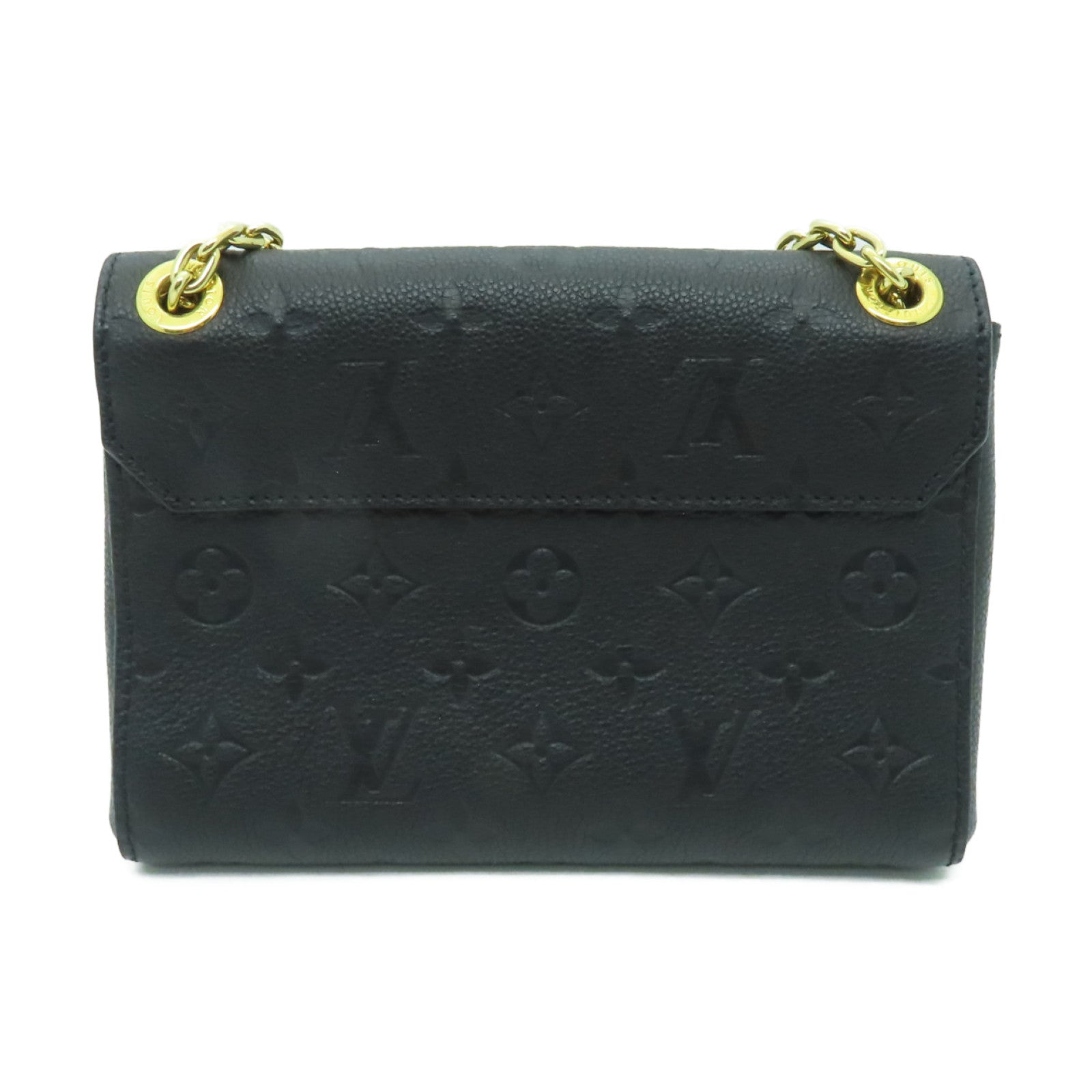 LOUIS VUITTON Monogram Empreinte Vavin BB金扣鏈帶肩背袋黑色