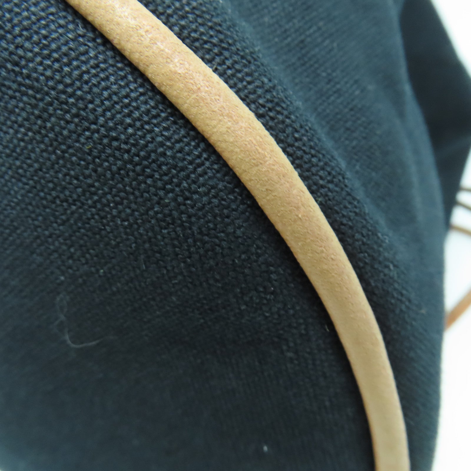 HERMES 【激減優惠】帆布Sac Polochon銀扣背包黑色