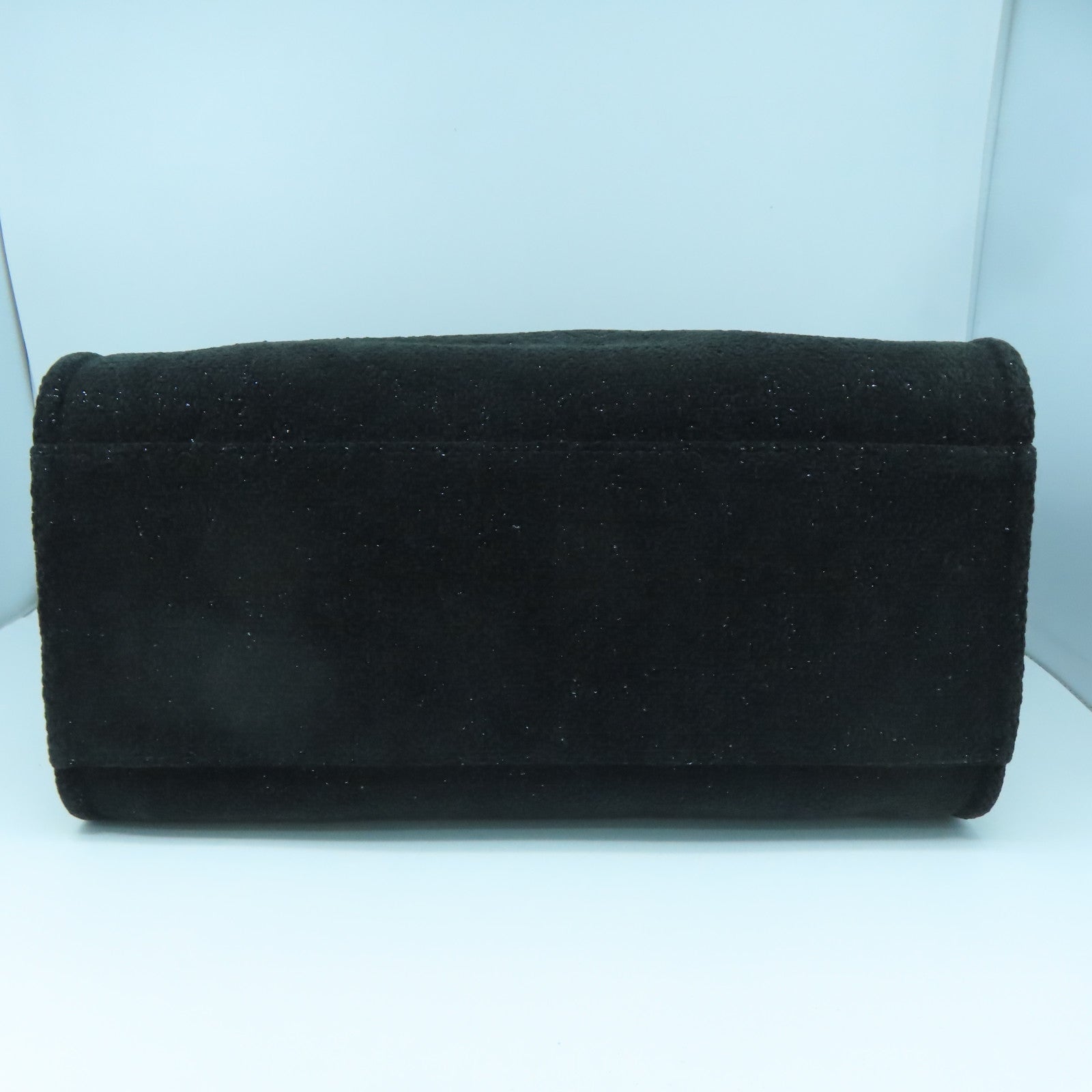 CHANEL 天鵝絨Deauville Tote Large銀扣手挽肩背兩用袋黑色