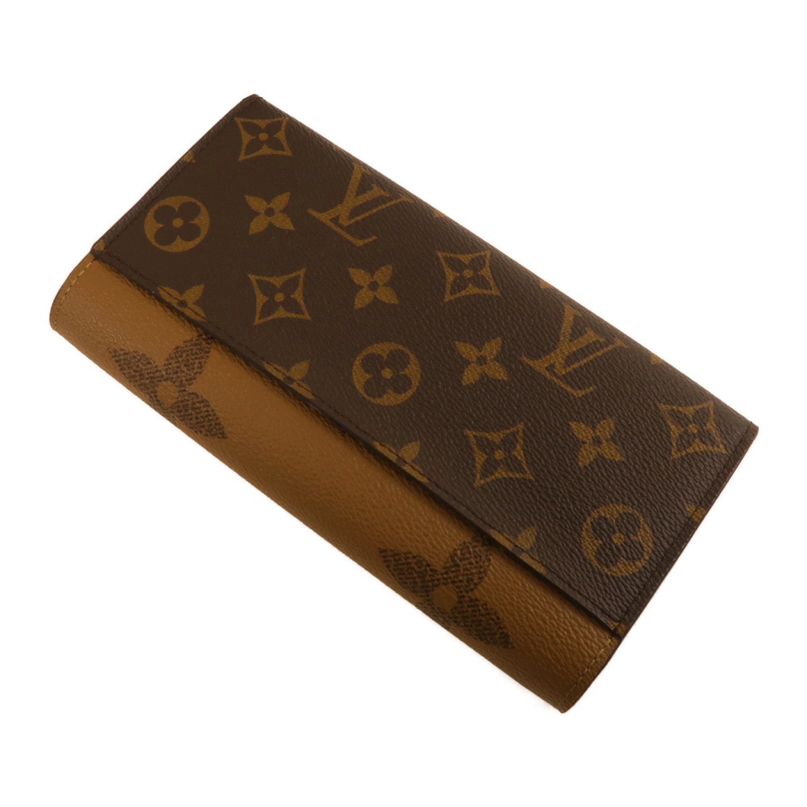 LOUIS VUITTON Monogram Sarah Wallet金扣長錢包啡色