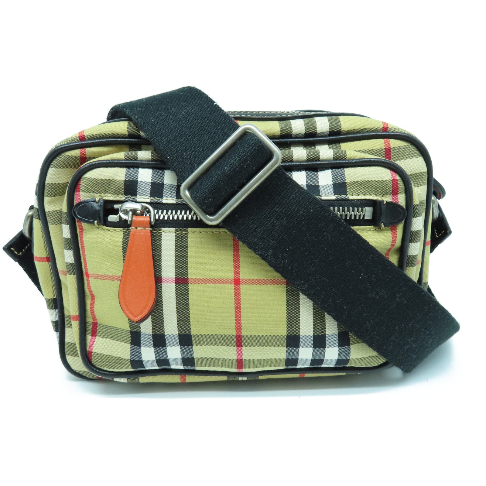 BURBERRY 帆布Shoulder Bag银扣肩背袋米色