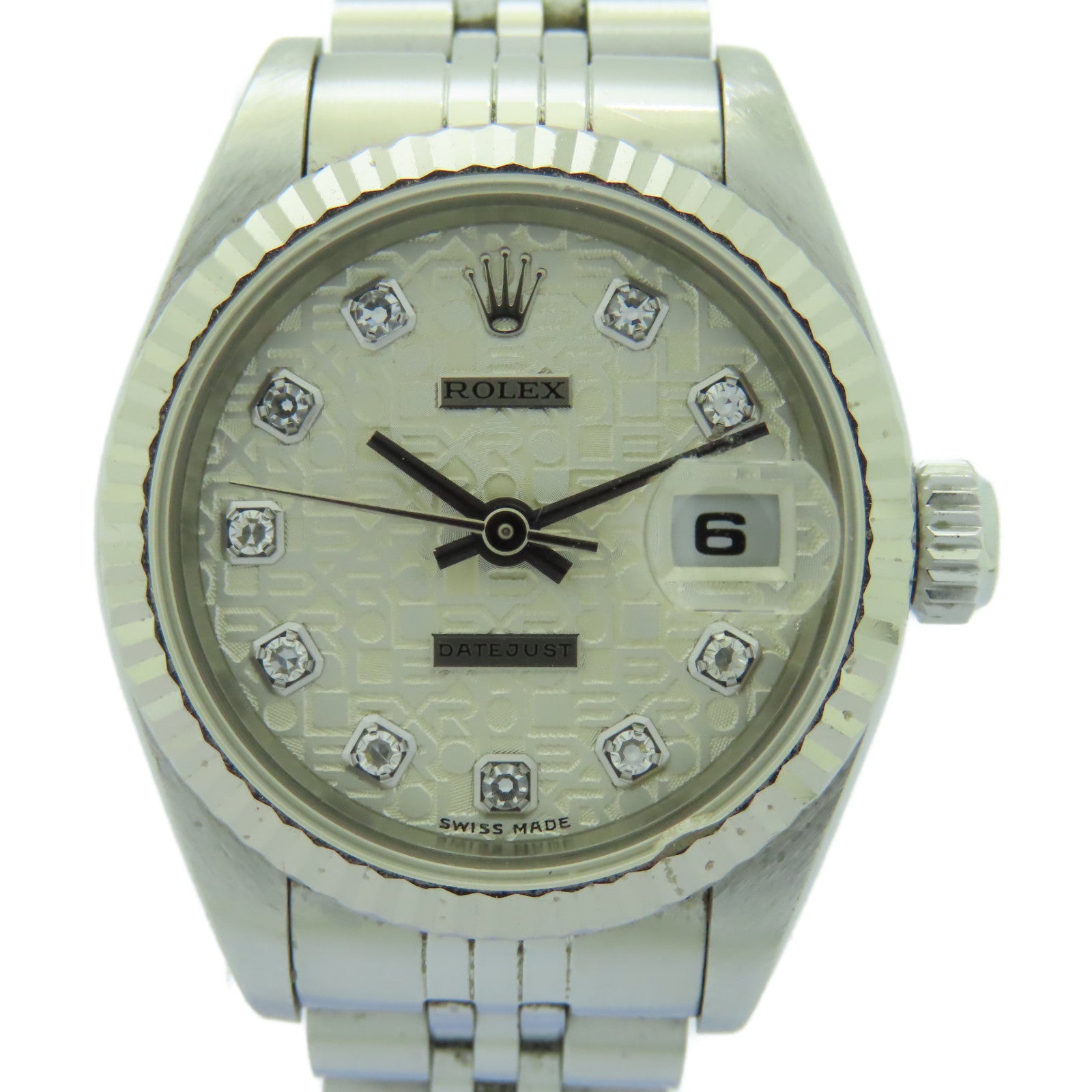ROLEX 【激減優惠】Datejust不鏽鋼鑽石手錶自動機芯白色