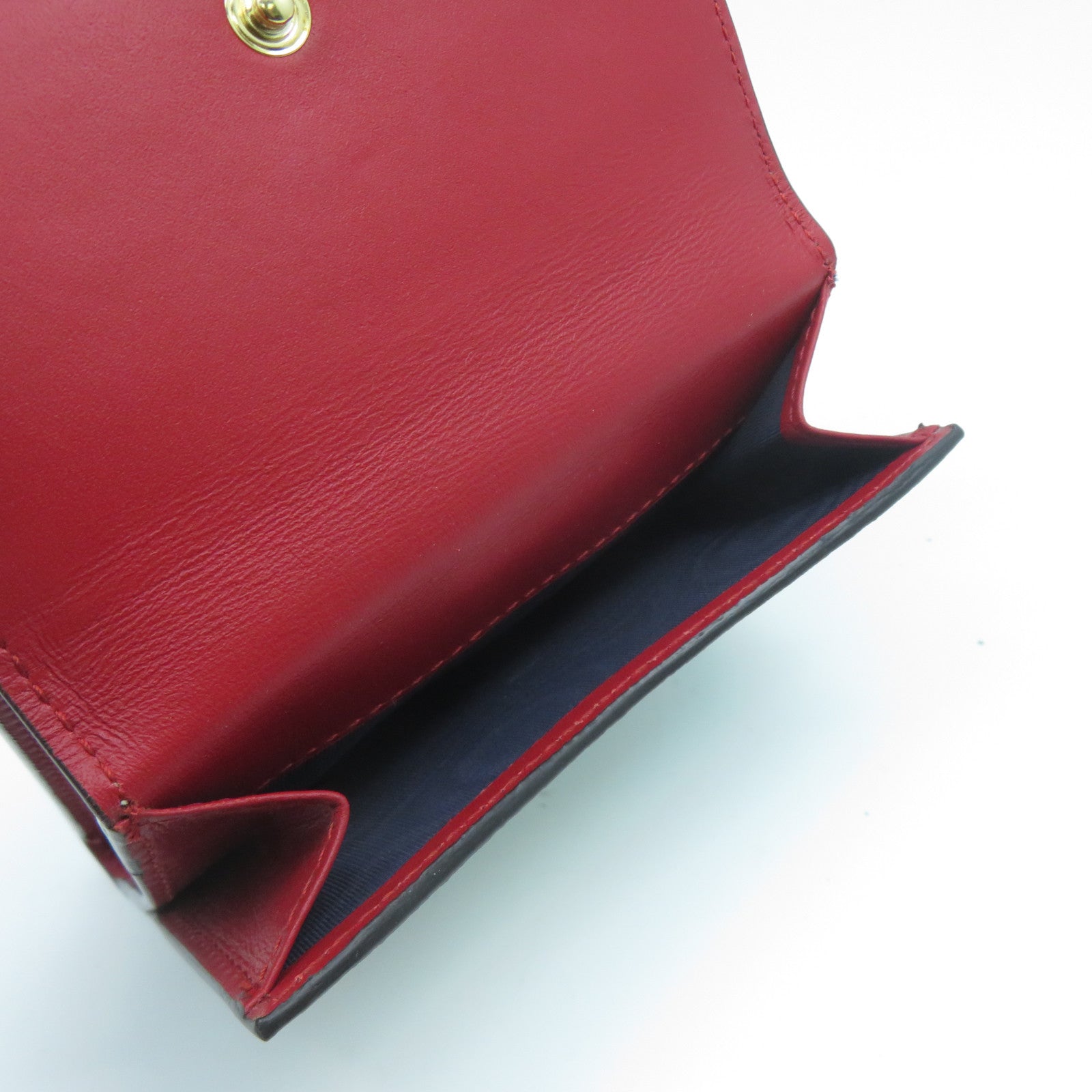 GUCCI 塗層帆布Wallet金扣錢包藍色/灰色