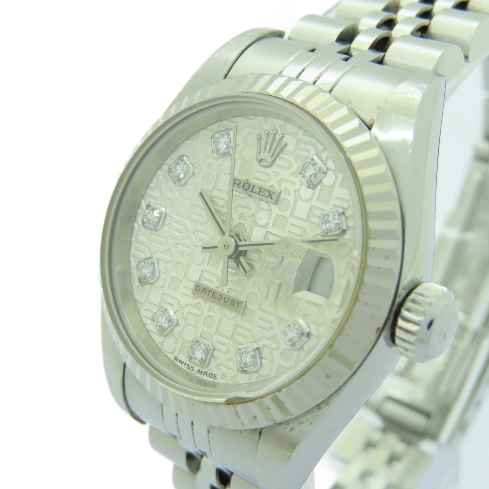 ROLEX 【激減優惠】Datejust不鏽鋼鑽石手錶自動機芯白色
