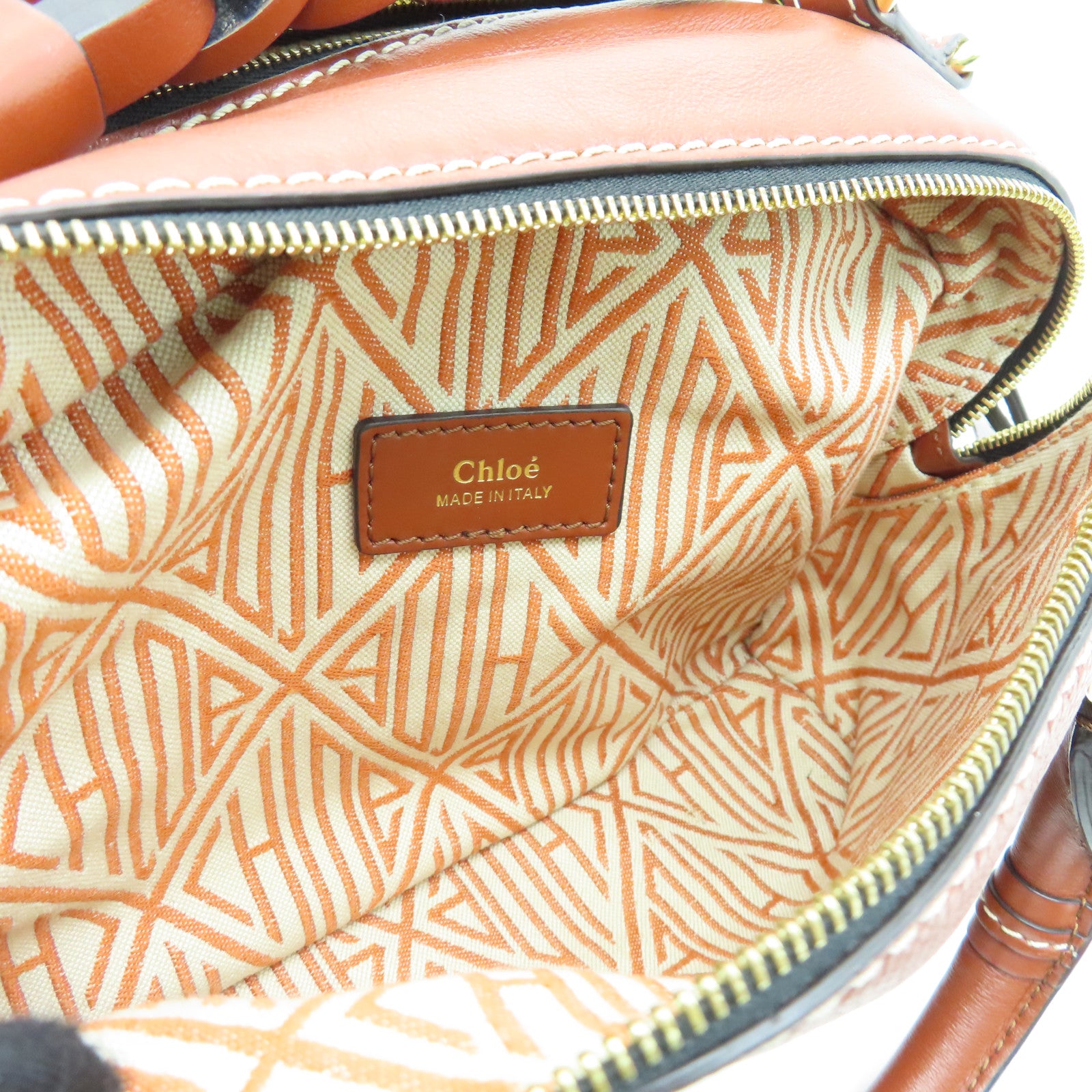 Chloe 牛皮皮革2way Shoulder Bag金扣手挽肩背兩用袋啡色