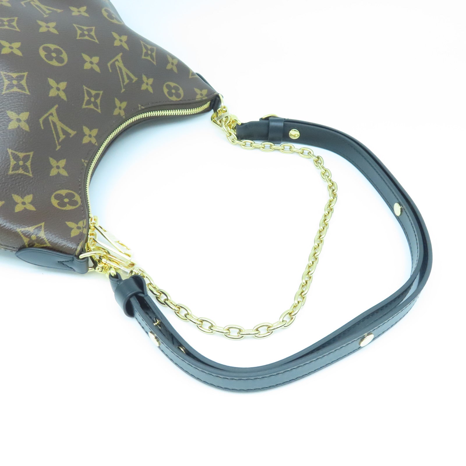 LOUIS VUITTON Monogram Boulogne Gold Buckle Shoulder Bag Brown
