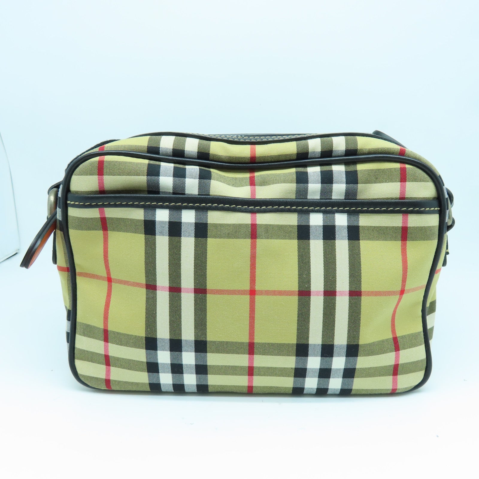 BURBERRY 帆布Shoulder Bag银扣肩背袋米色