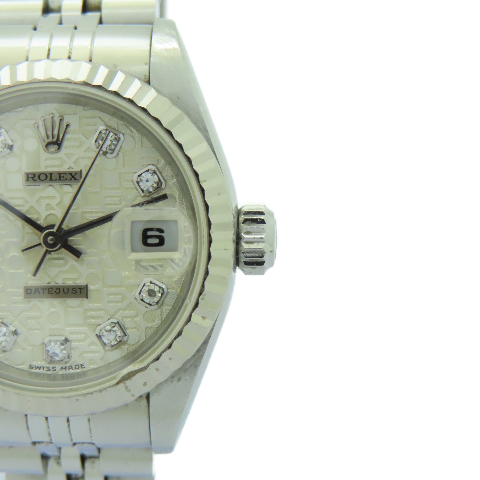 ROLEX 【激減優惠】Datejust不鏽鋼鑽石手錶自動機芯白色