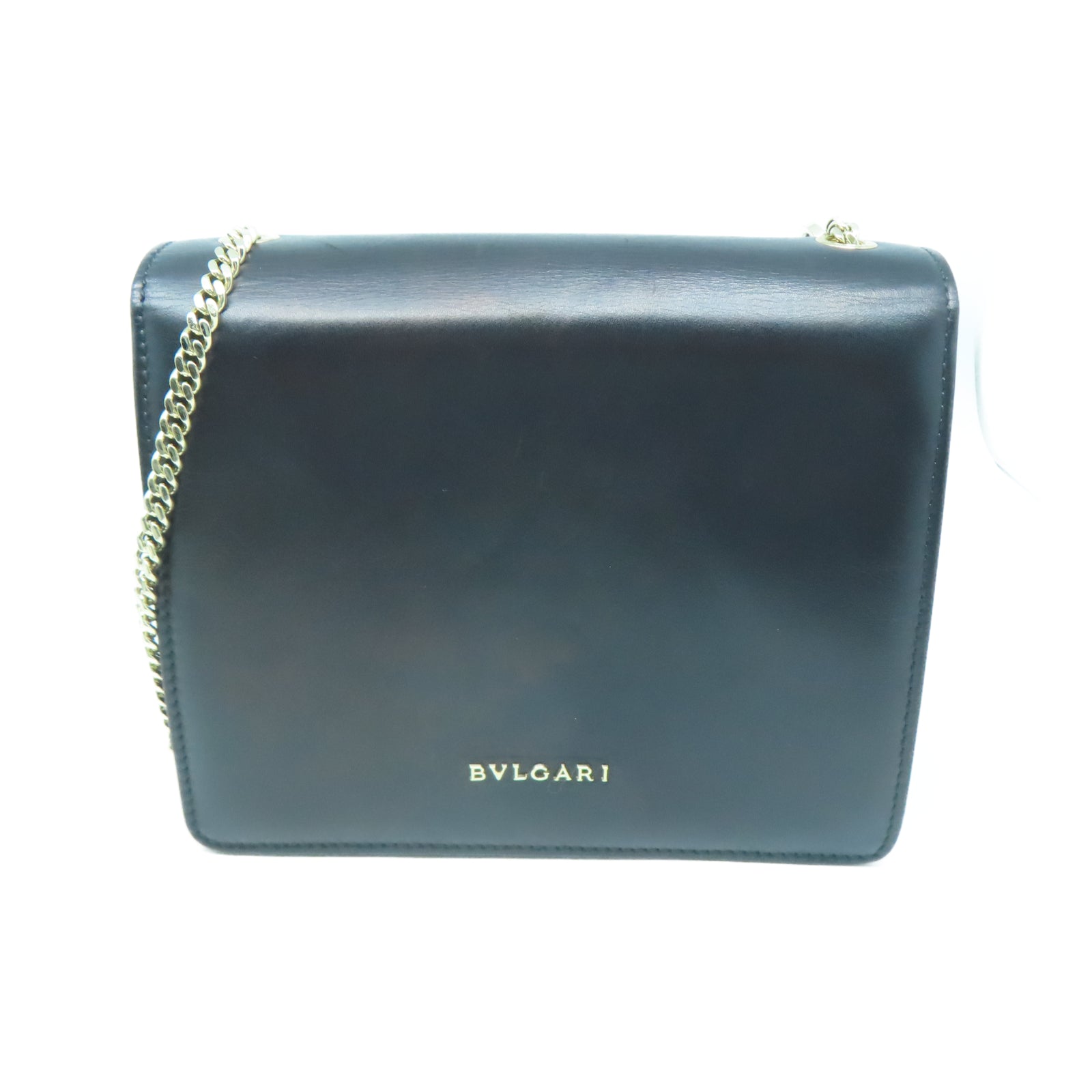 BVLGARI 牛皮皮革Shoulder Bag金扣肩背袋黑色